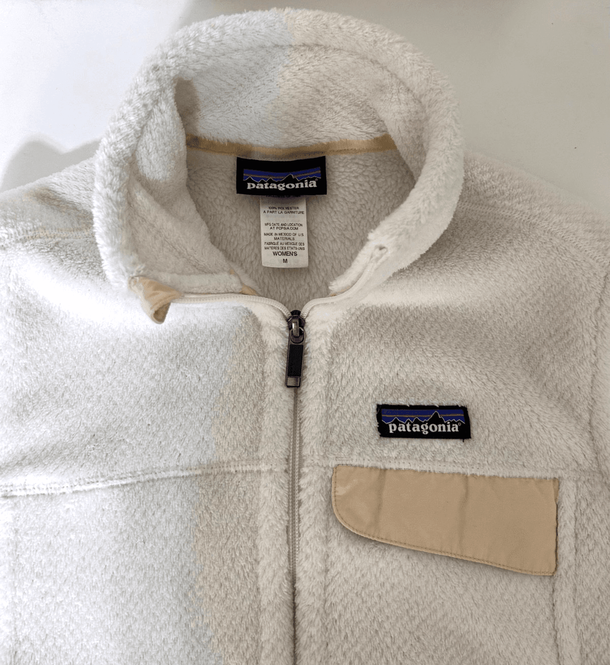 Patagonia Women's size Medium Fleece Vest Full Zip Raw Linen Jacket I