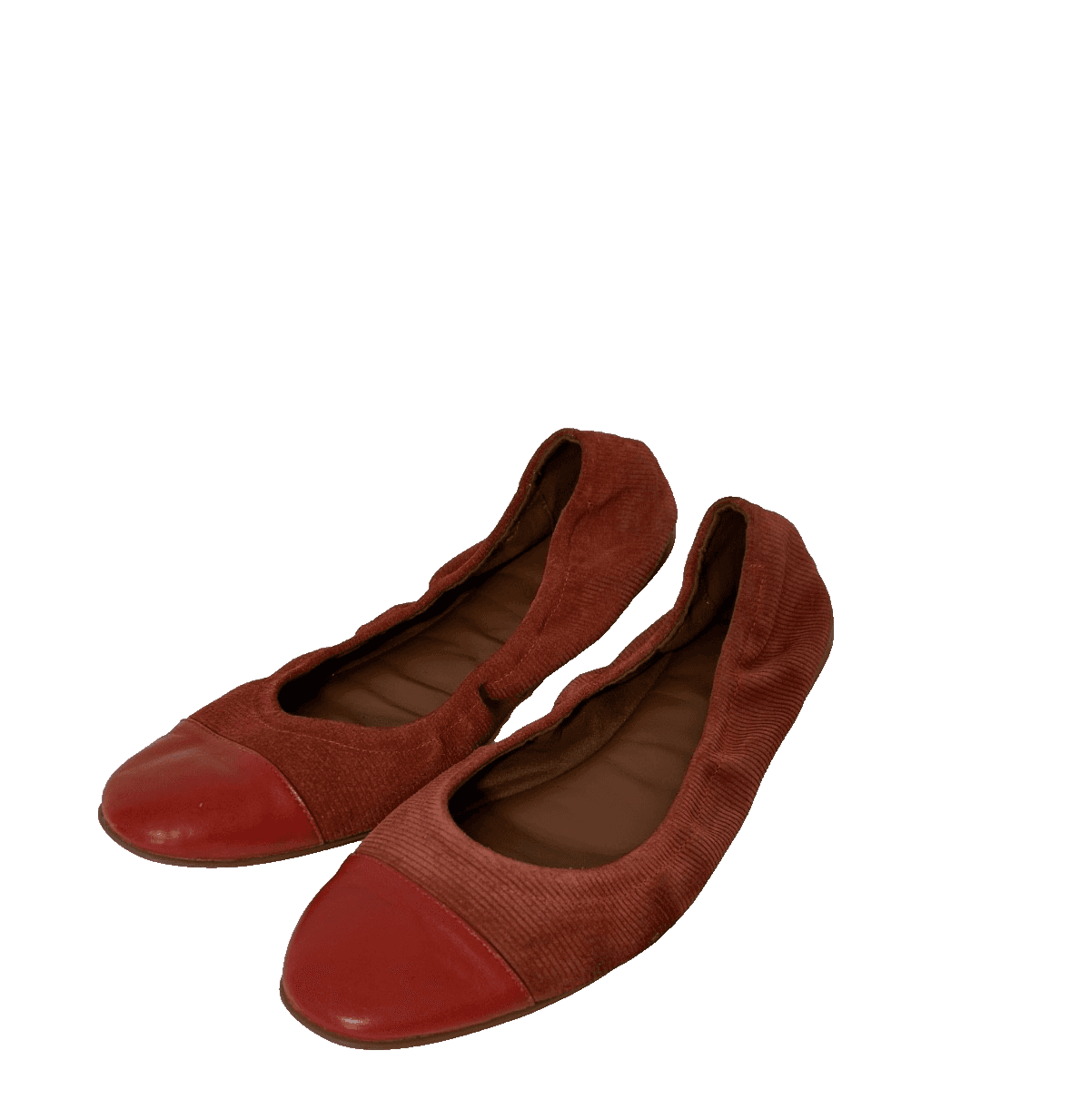 AQUATALIA Italy Women' size Burnt Orange 10 1/2 10.5 Suede Leather Flats Shoes