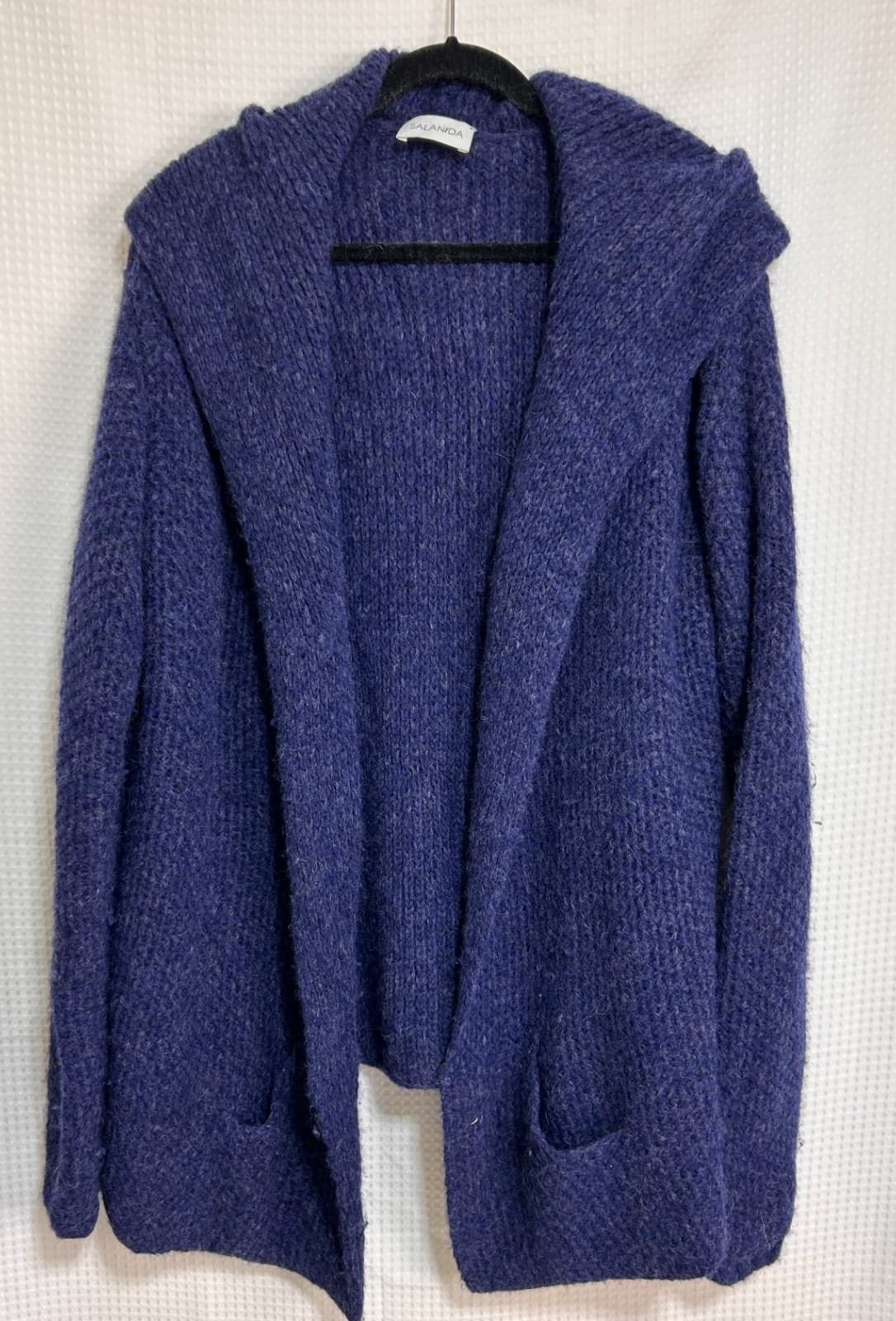 SALANIDA Women's size L/XL Alpaca Wool Blend Sweater Jacket Cardigan Handmade