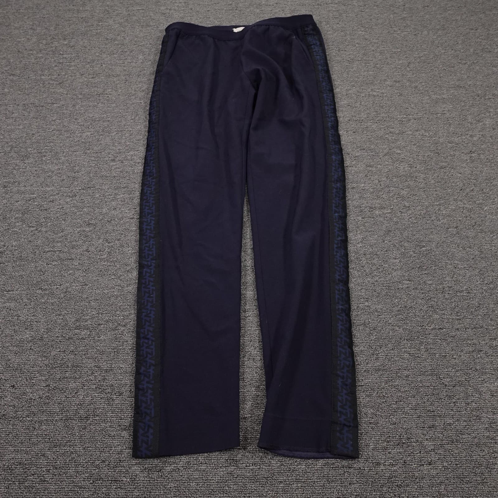 Zadig & Voltaire Pants Womens 38 Blue Paula Track Elastic Waist Logo Tape