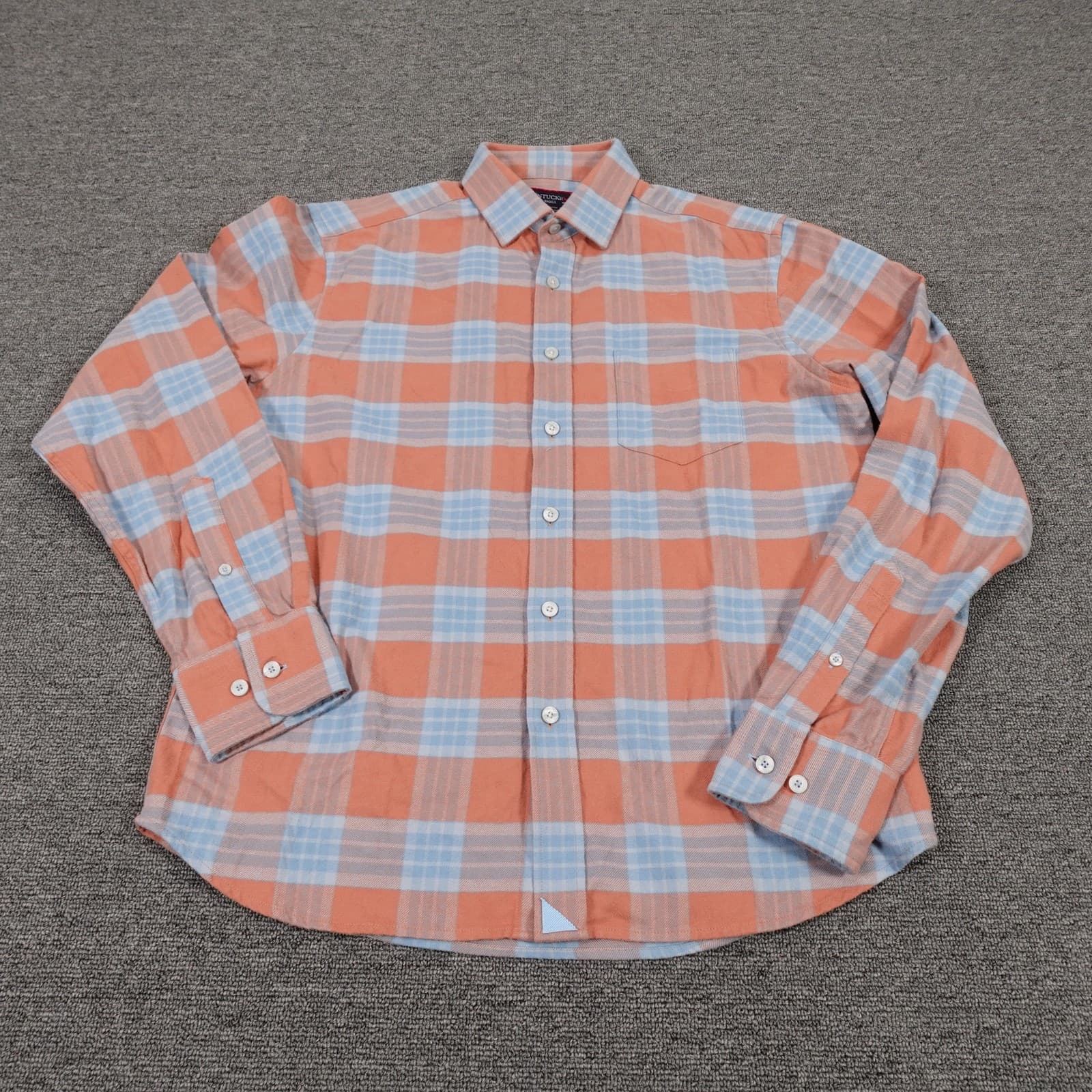 UNTUCKit Shirt Mens Small Orange Plaid Flannel Button Up Long Sleeve Casual