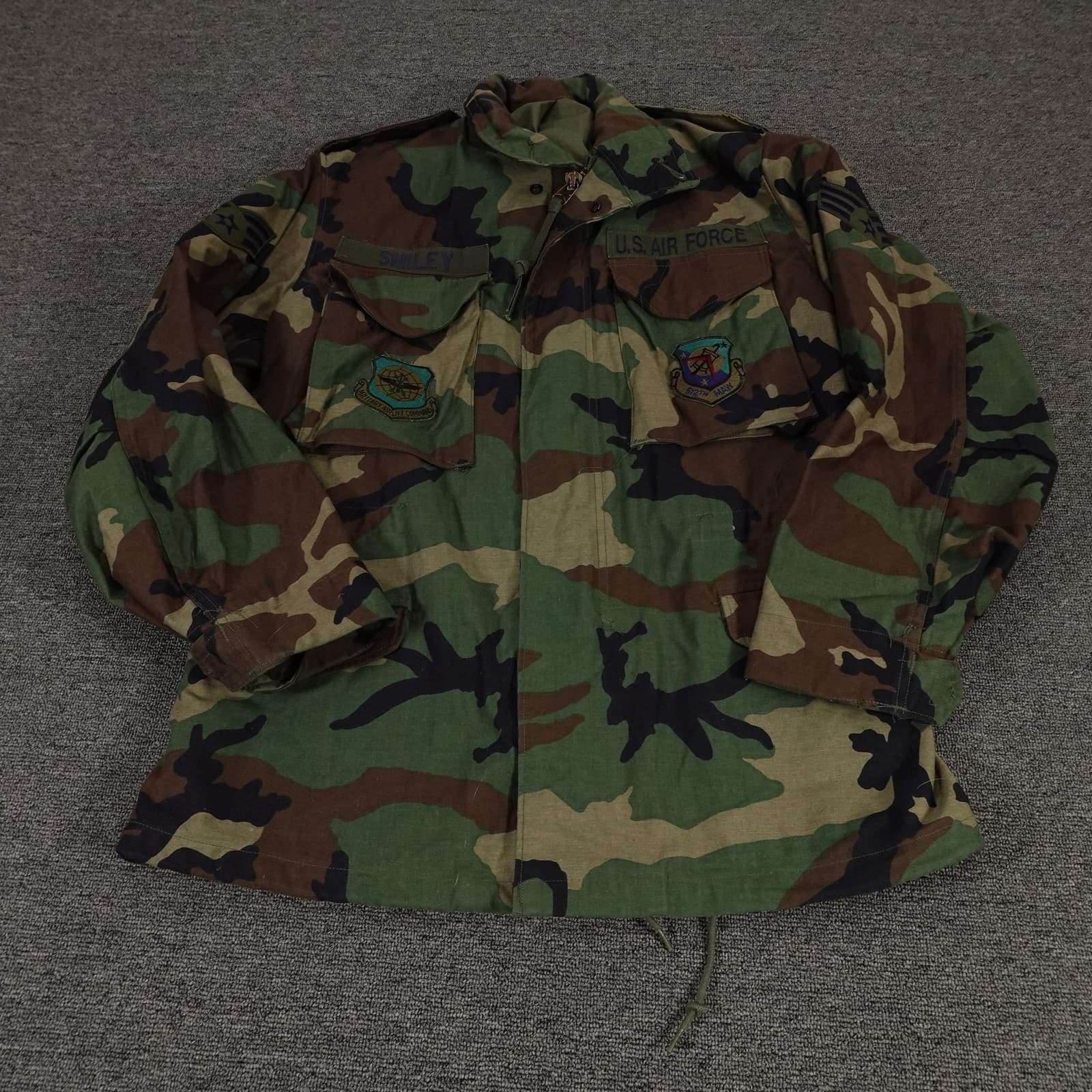 Vintage Golden Mfg M65 Field Jacket Mens Small Woodland Camo US Air Force 80s