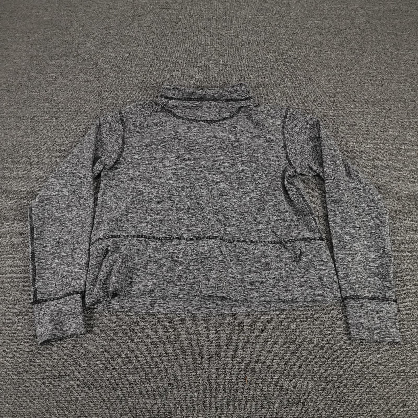 Lululemon Pullover Womens 6 Gray Ready To Rulu Fleece Cowl Neck Active Running