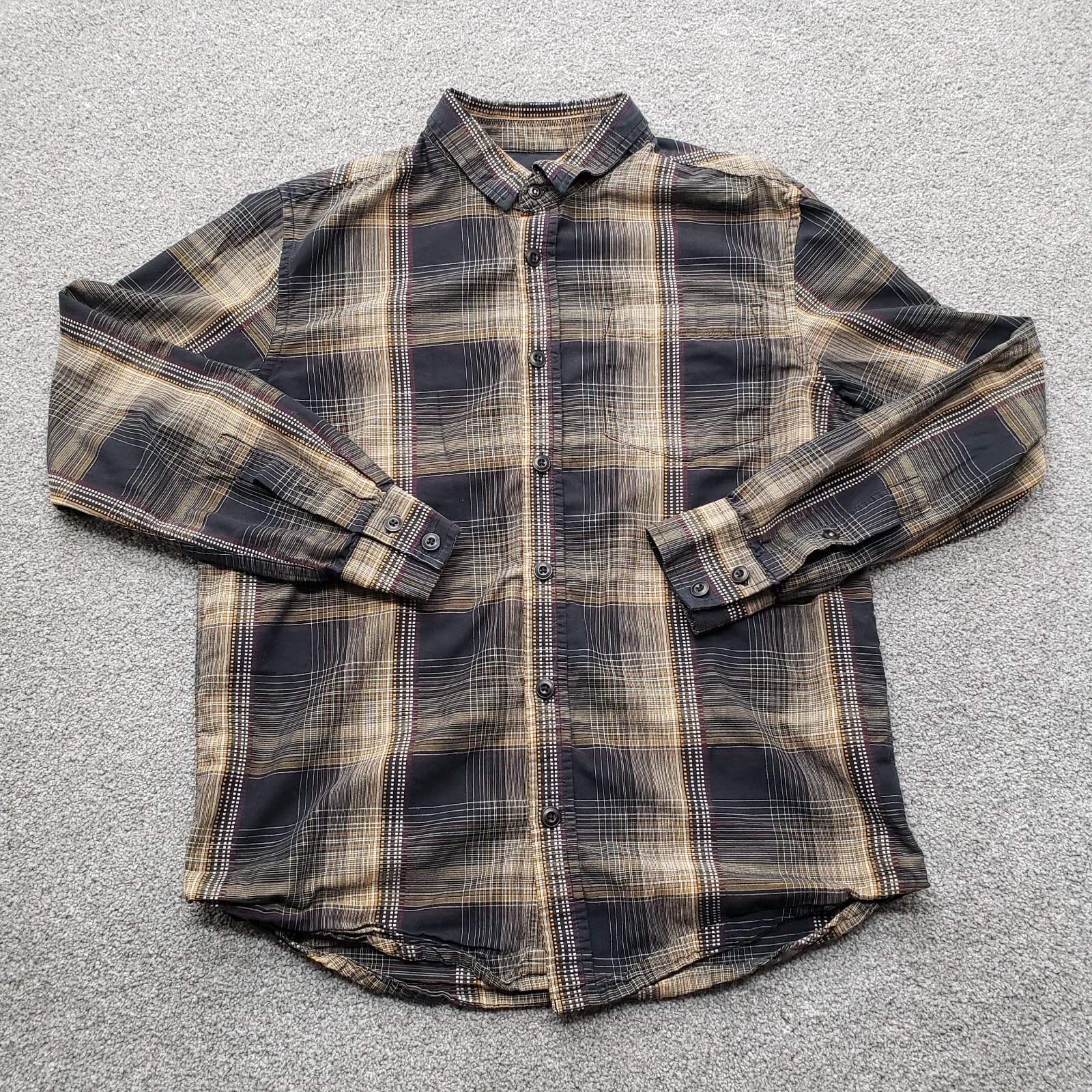 PrAna Shirt Mens Small Multicolor Plaid Long Sleeve Casual Button Down Outdoors