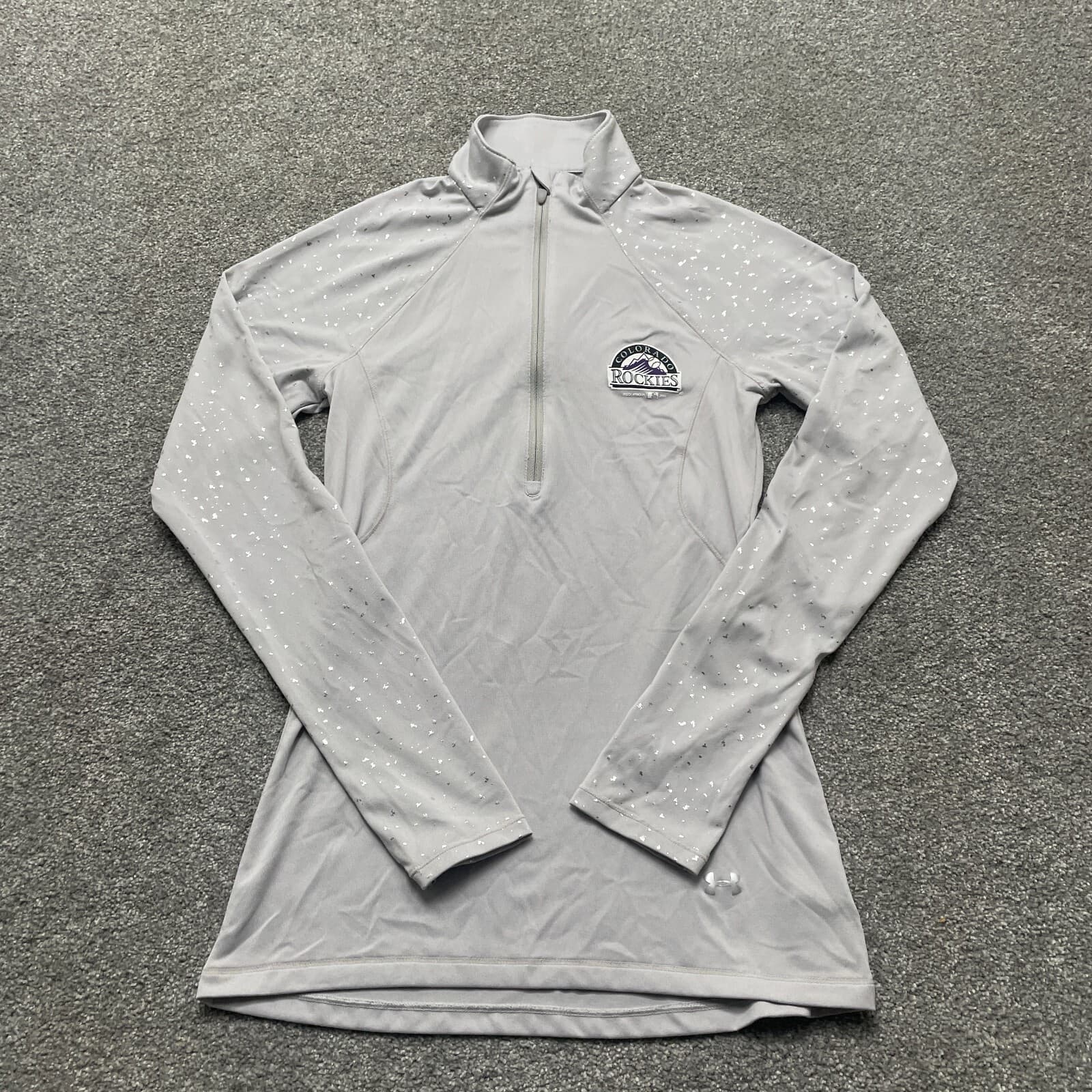 Colorado Rockies Shirt Adult Small Gray Under Armour 1/4 Zip Semi Fitted Ladies