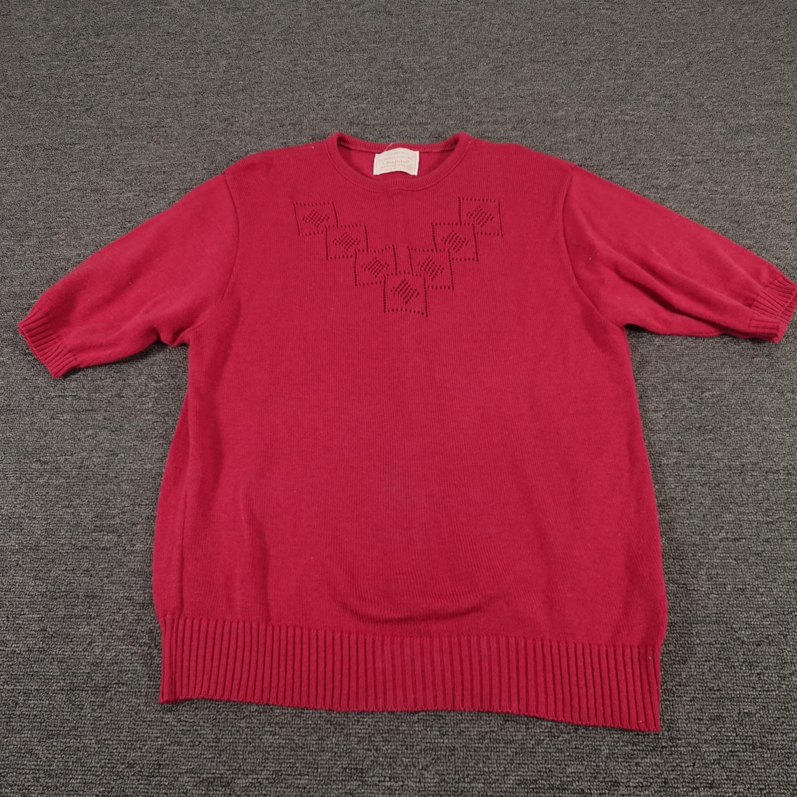 Vintage Country Sophisticates By Pendleton Sweater Womens Large Red Cotton Knit