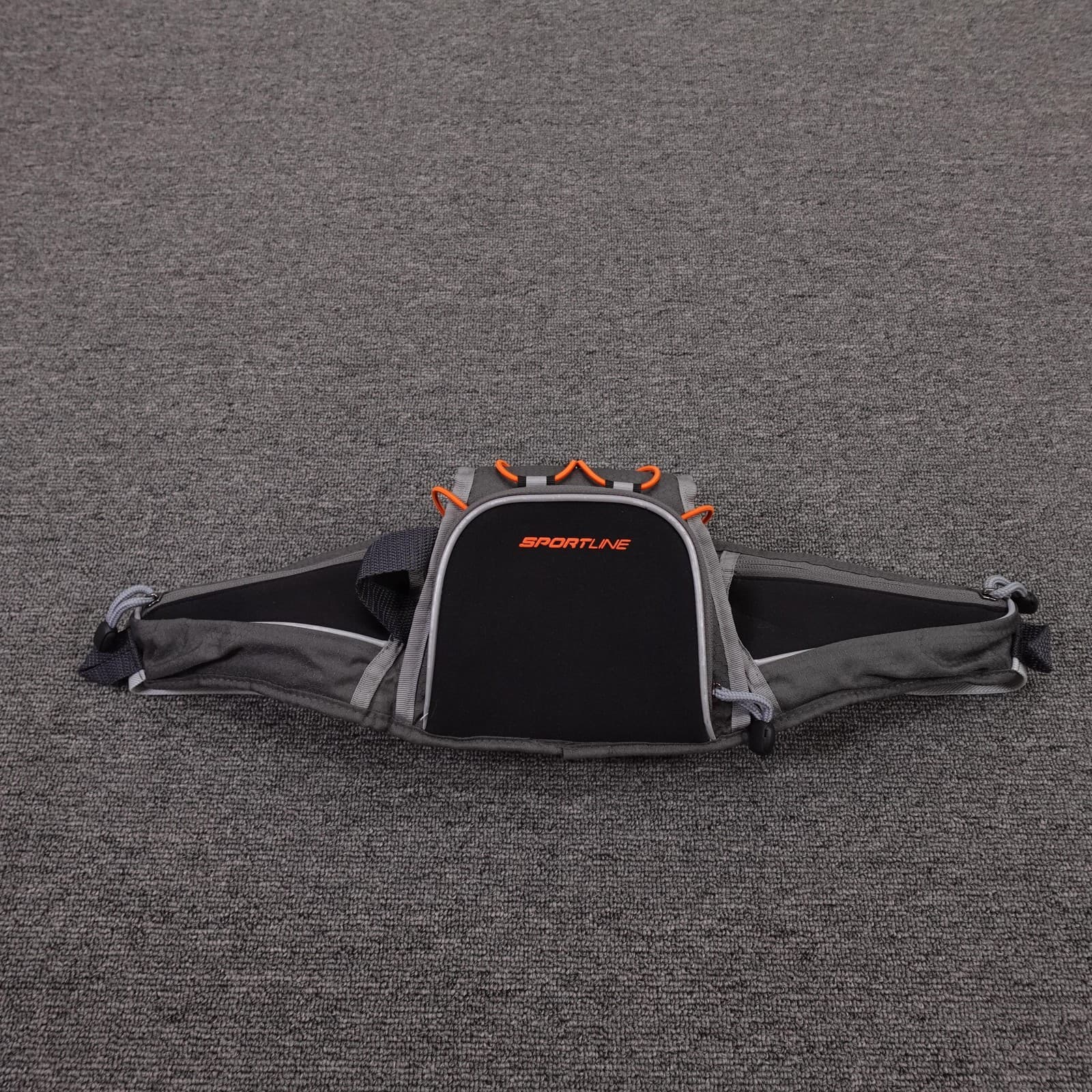 Sportline Running Belt Waist Pack One Size Gray Adjustable 3 Pockets Buckle