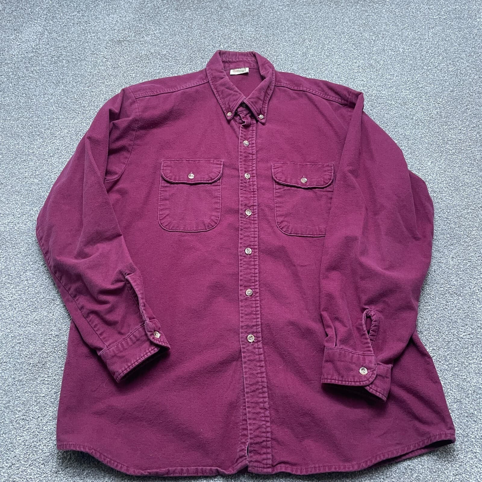VINTAGE Five Brother Shirt XL Red Workwear Flannel Long Sleeve 90s Mens