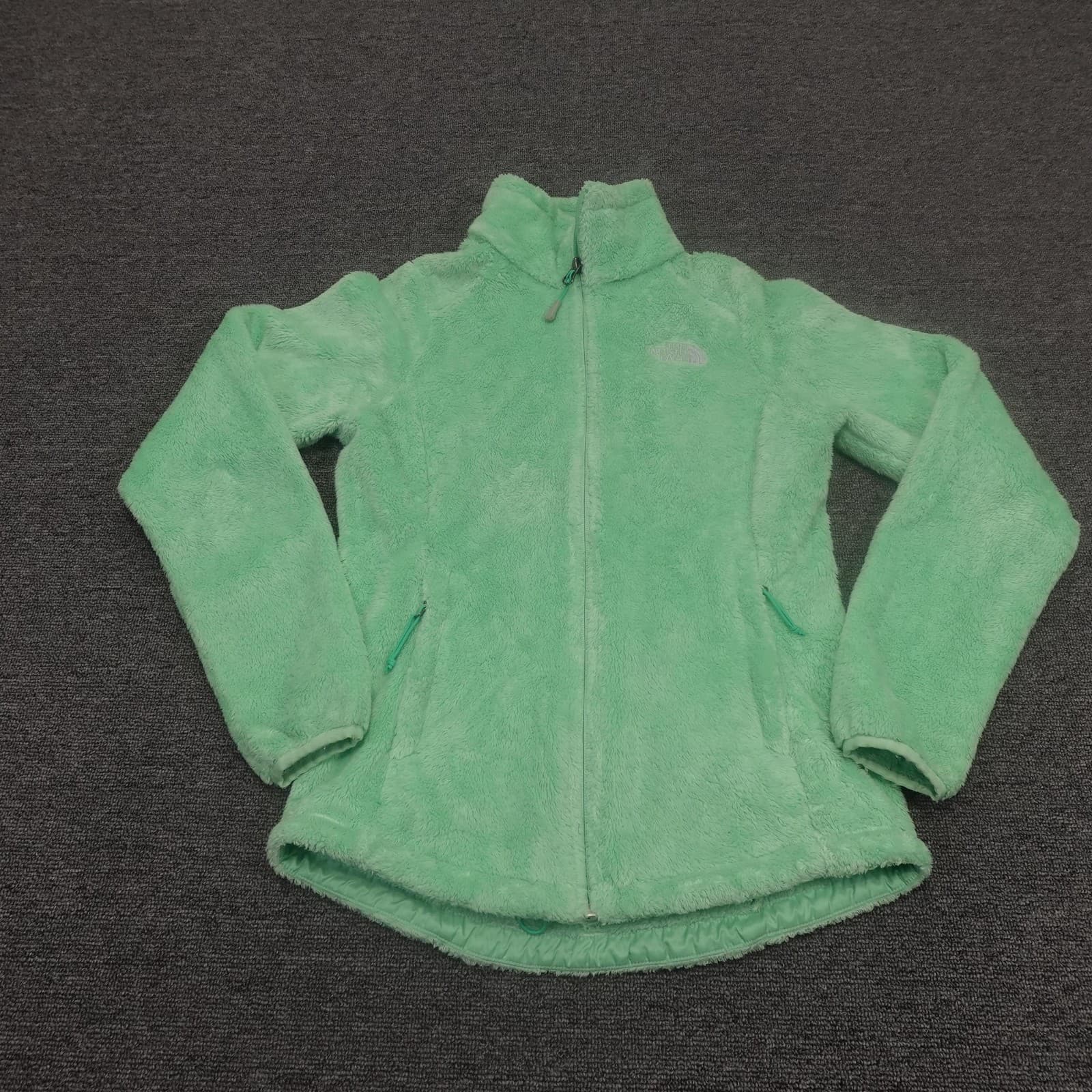 The North Face Jacket Womens XS Green Fleece Full Zip High Pile Soft Warm Logo
