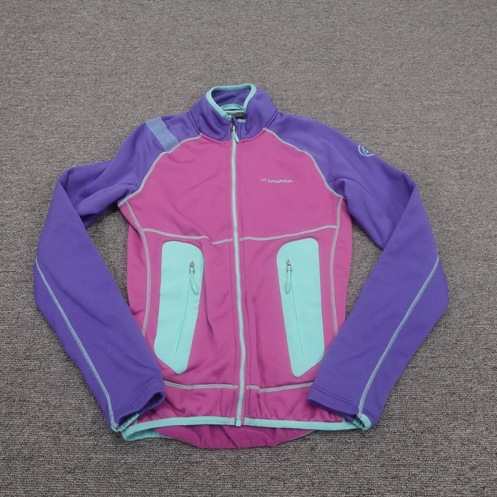 La Sportiva Jacket Womens XS Purple Pink Colorblock Fleece Full Zip Hiking