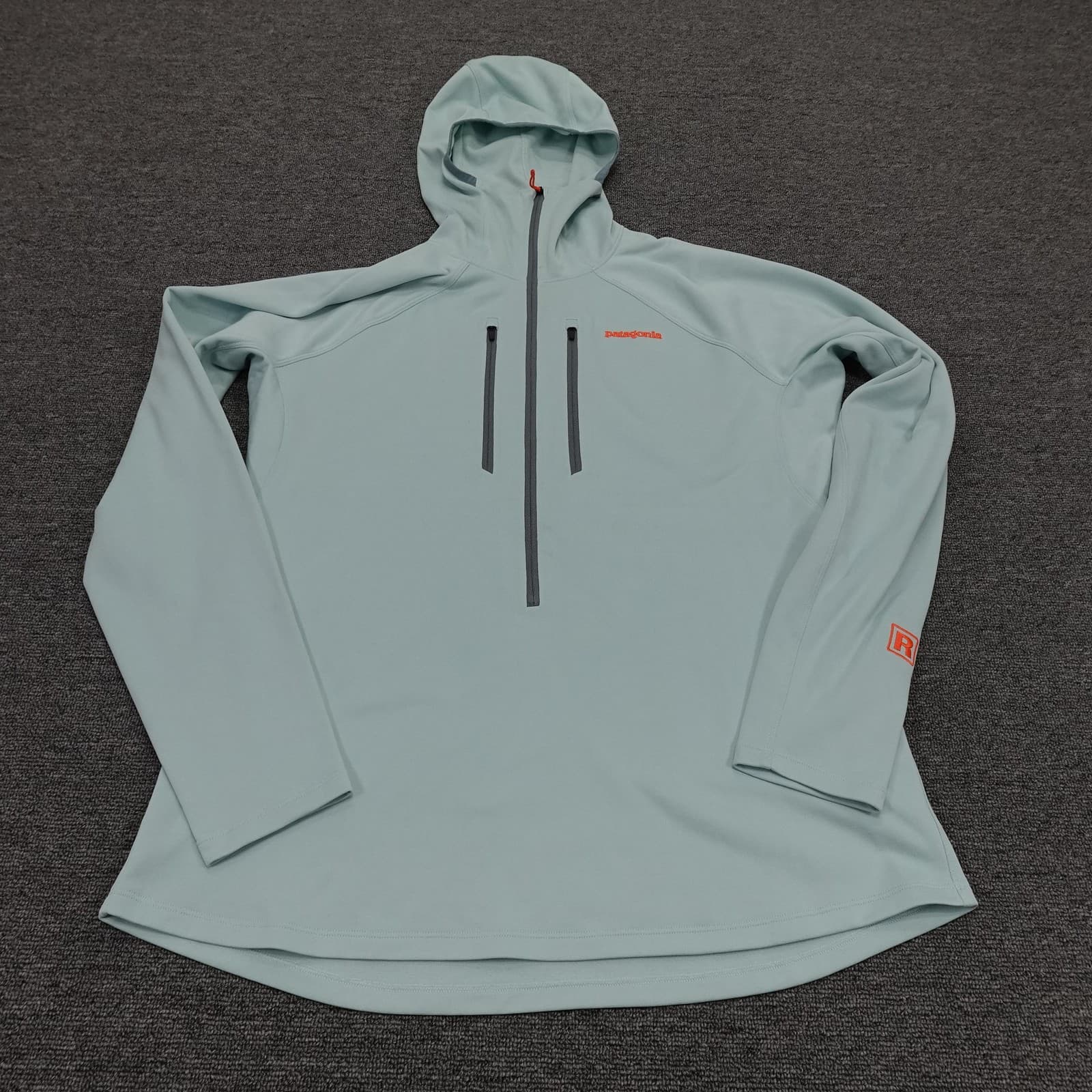 Patagonia R1 Ultralight Hoodie Womens XL Green 1/2 Zip Fleece Pullover Technical