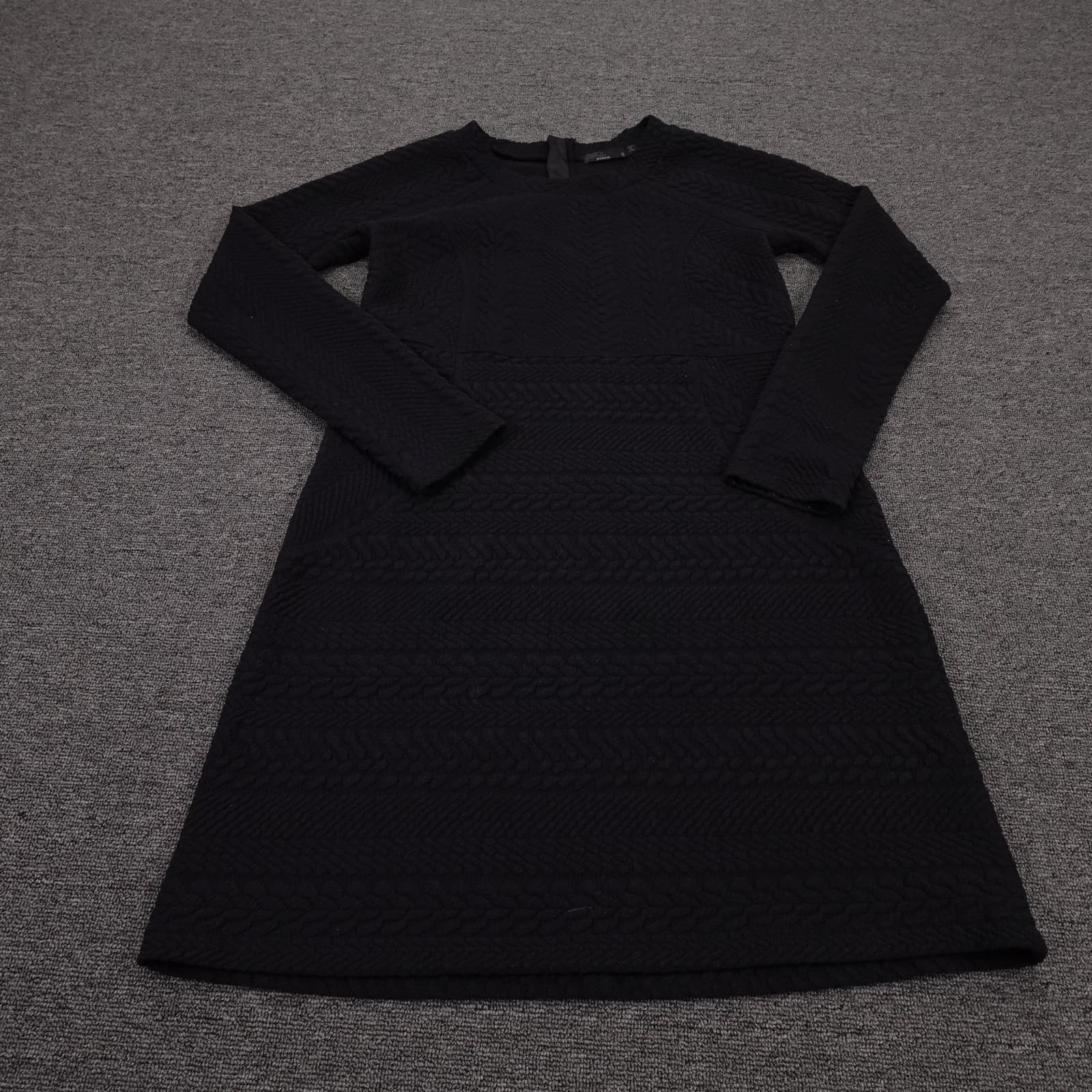 PrAna Dress Womens Small Black Long Sleeve Textured Sweater Knit Short Casual