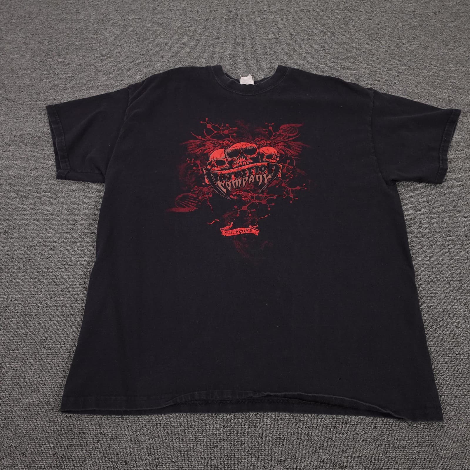 Hanes Shirt Mens XL Black Nutrition Company Skull Graphic Tee Beefy-T Boulder