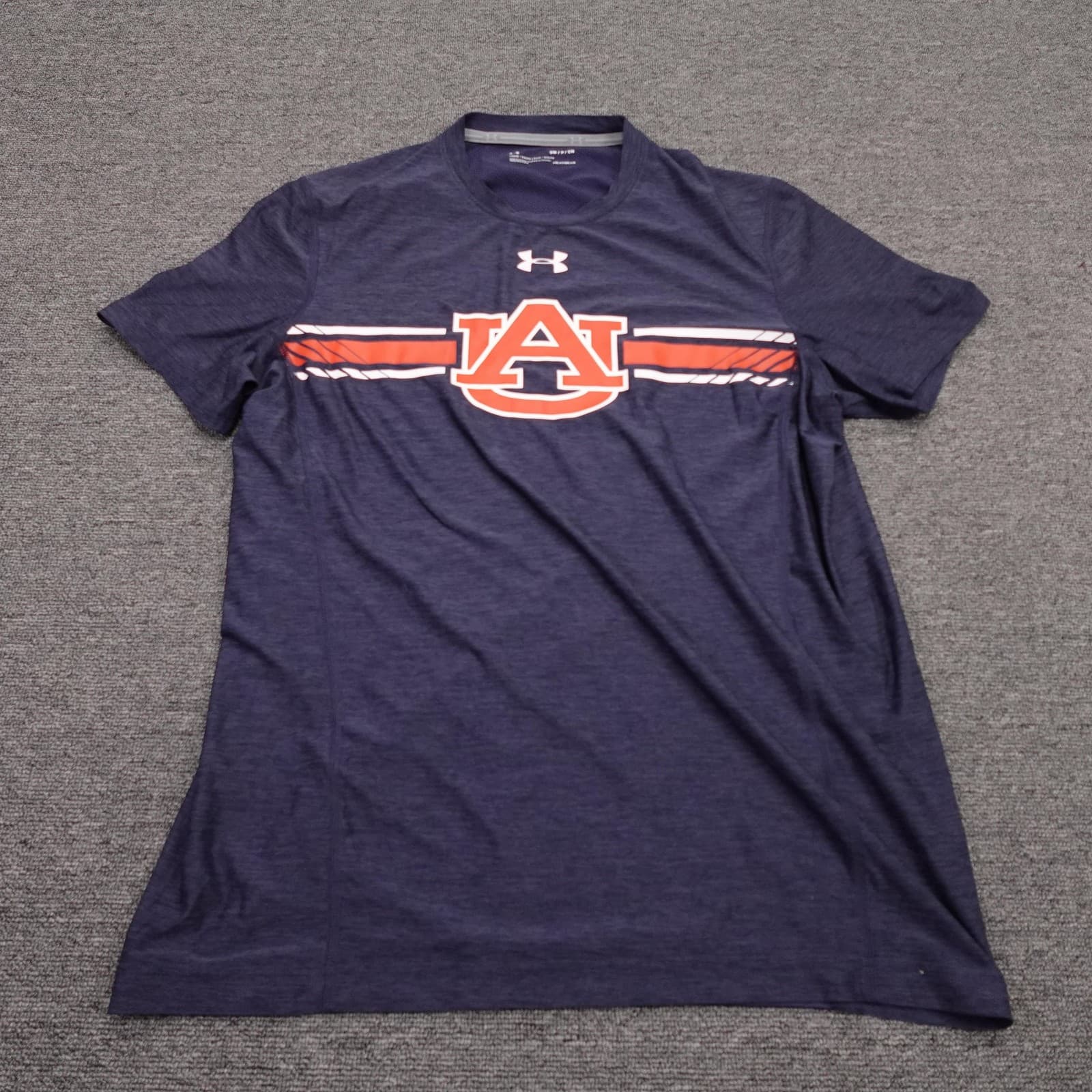 Auburn Tigers Shirt Mens Small Blue NCAA Basketball Under Armour HeatGear