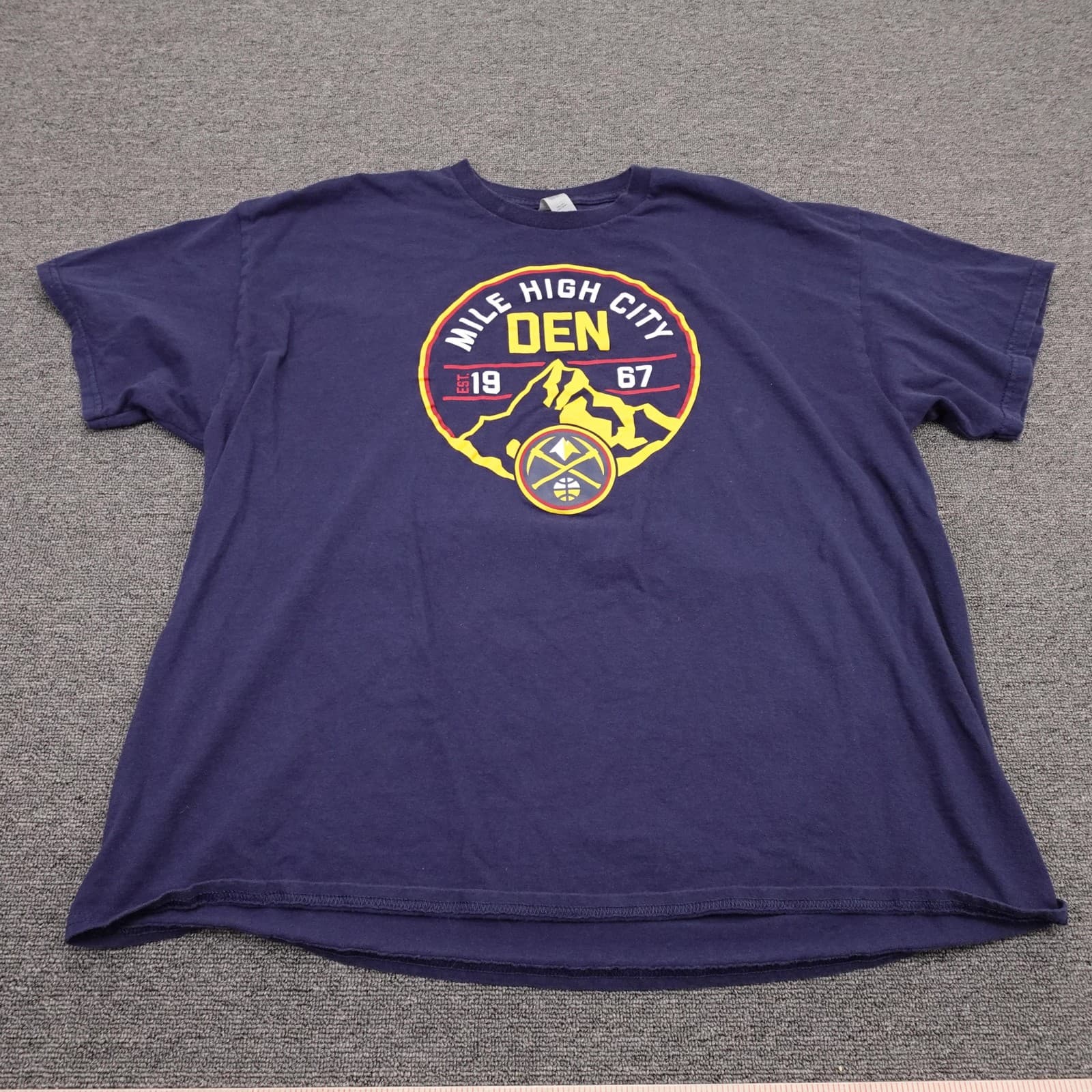 Denver Nuggets Shirt Mens 2XL Blue NBA Basketball Mile High City DEN Graphic Tee