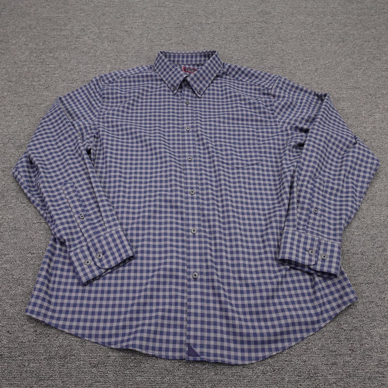UNTUCKit Shirt Mens 2XL Blue Check Long Sleeve Button Down Stretch Casual Woven