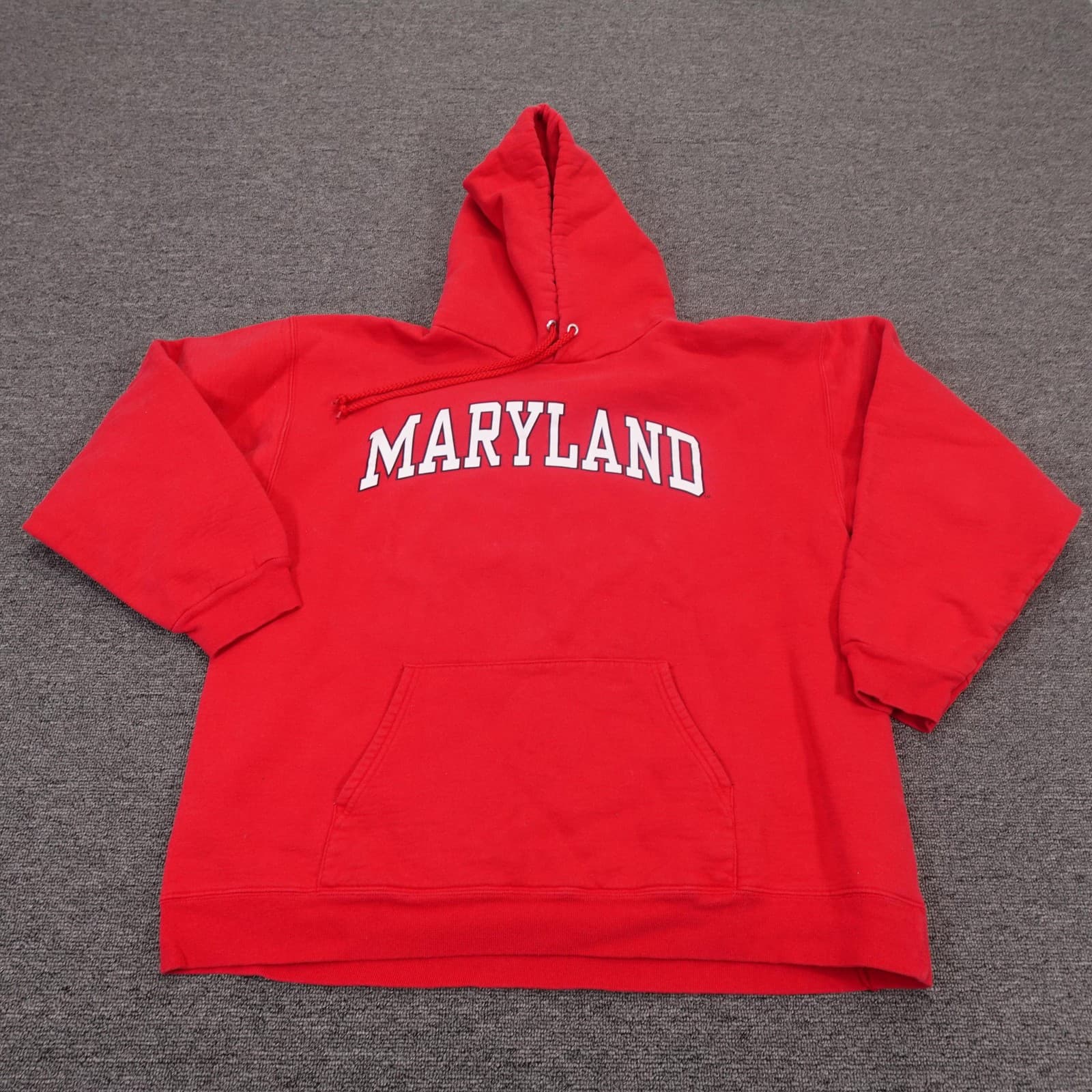 Maryland Terrapins Hoodie Mens Medium Red NCAA Football Hanes Sweatshirt