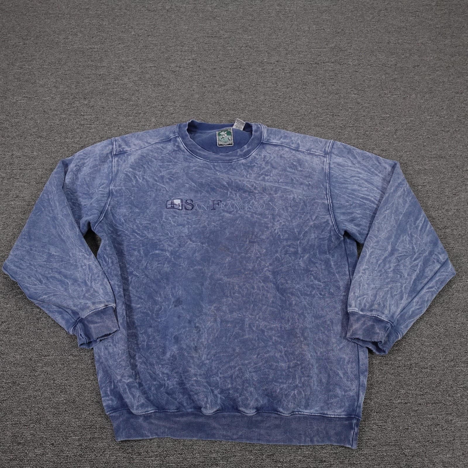 McIntosh & Seymour Sweatshirt Mens Large Blue San Francisco Graphic Fleece