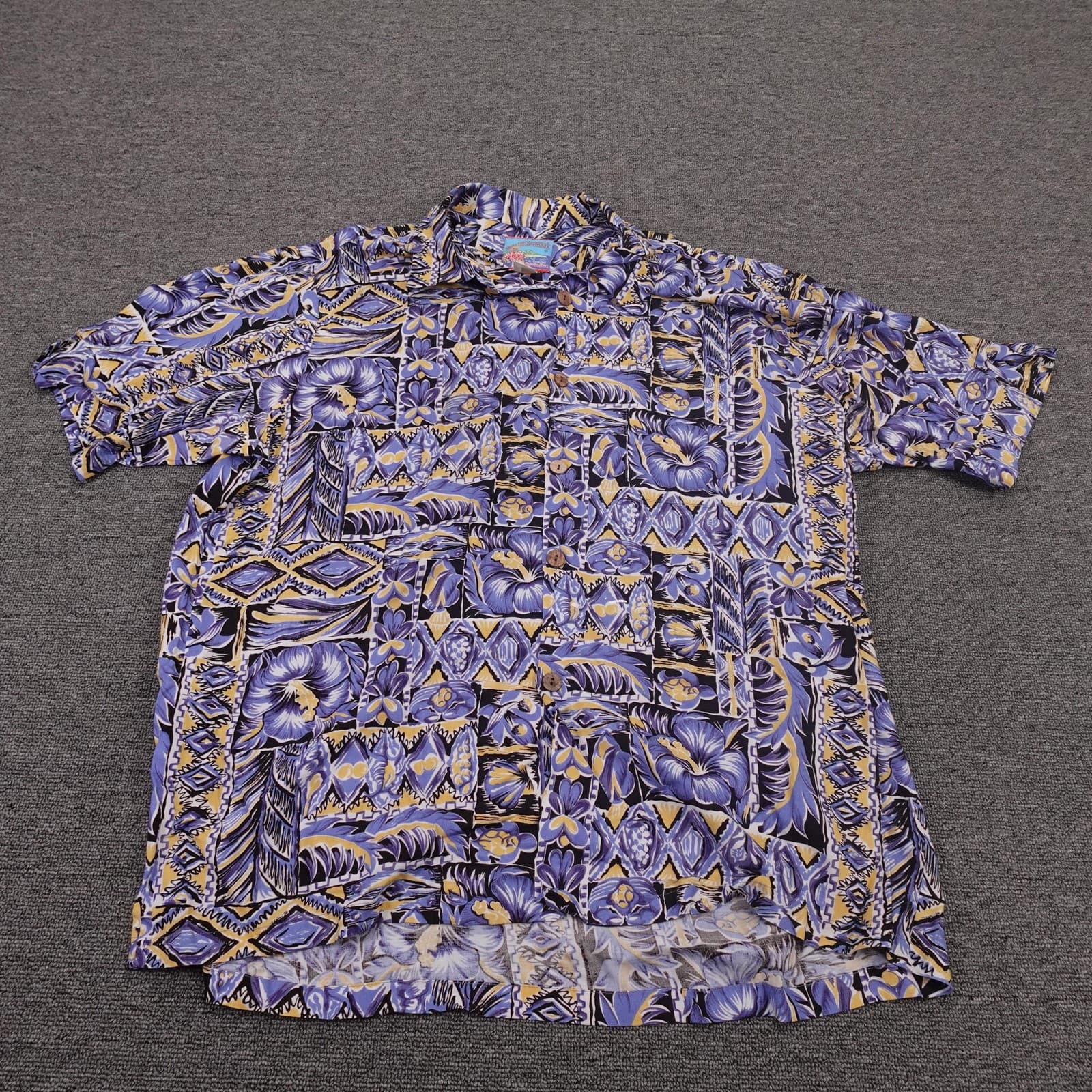Vintage Kealohas Shirt Mens 2XL Multicolor Floral Hawaiian Short Sleeve Rayon