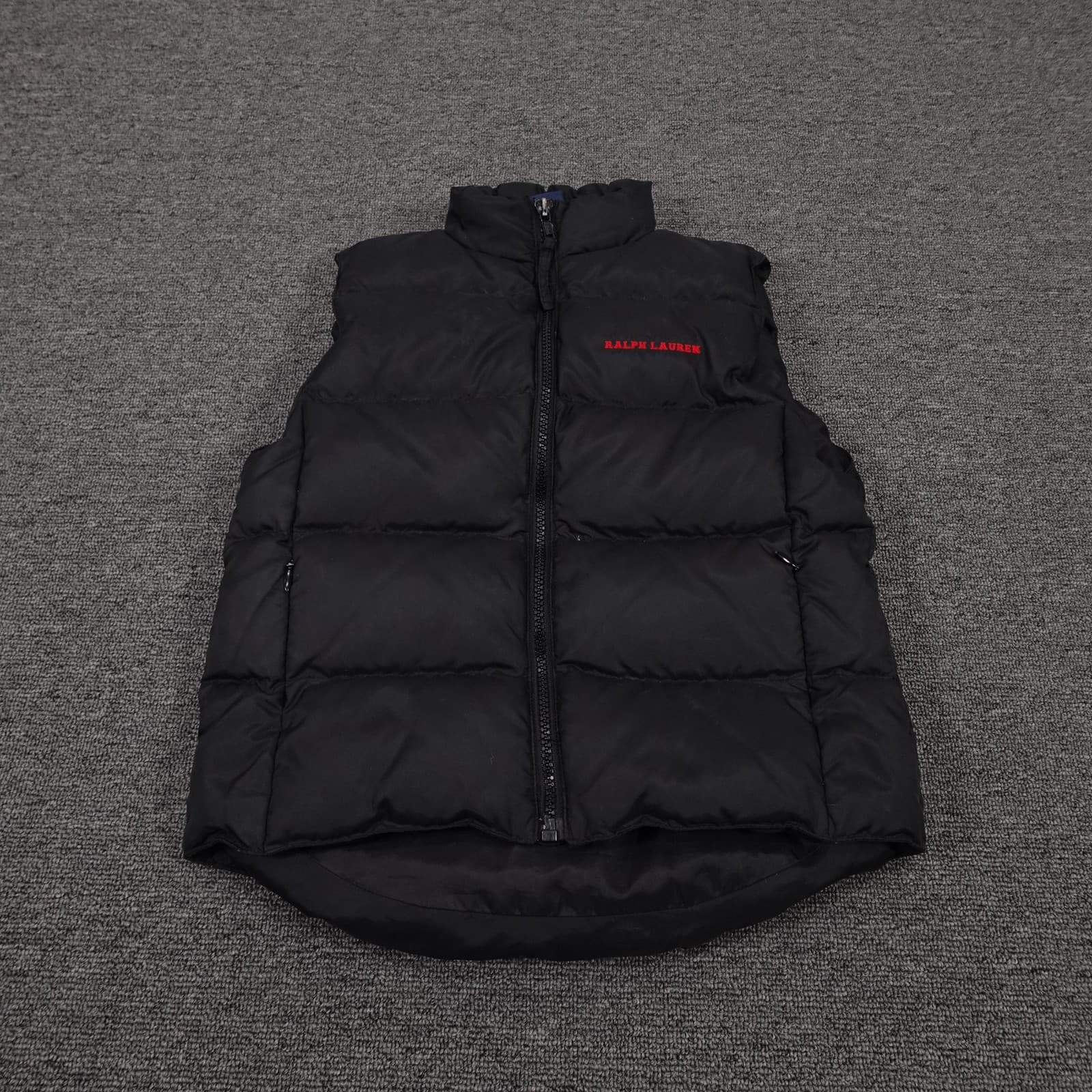 Ralph Lauren Vest Kids Small Black Down Puffer Quilted Zip Nylon Winter
