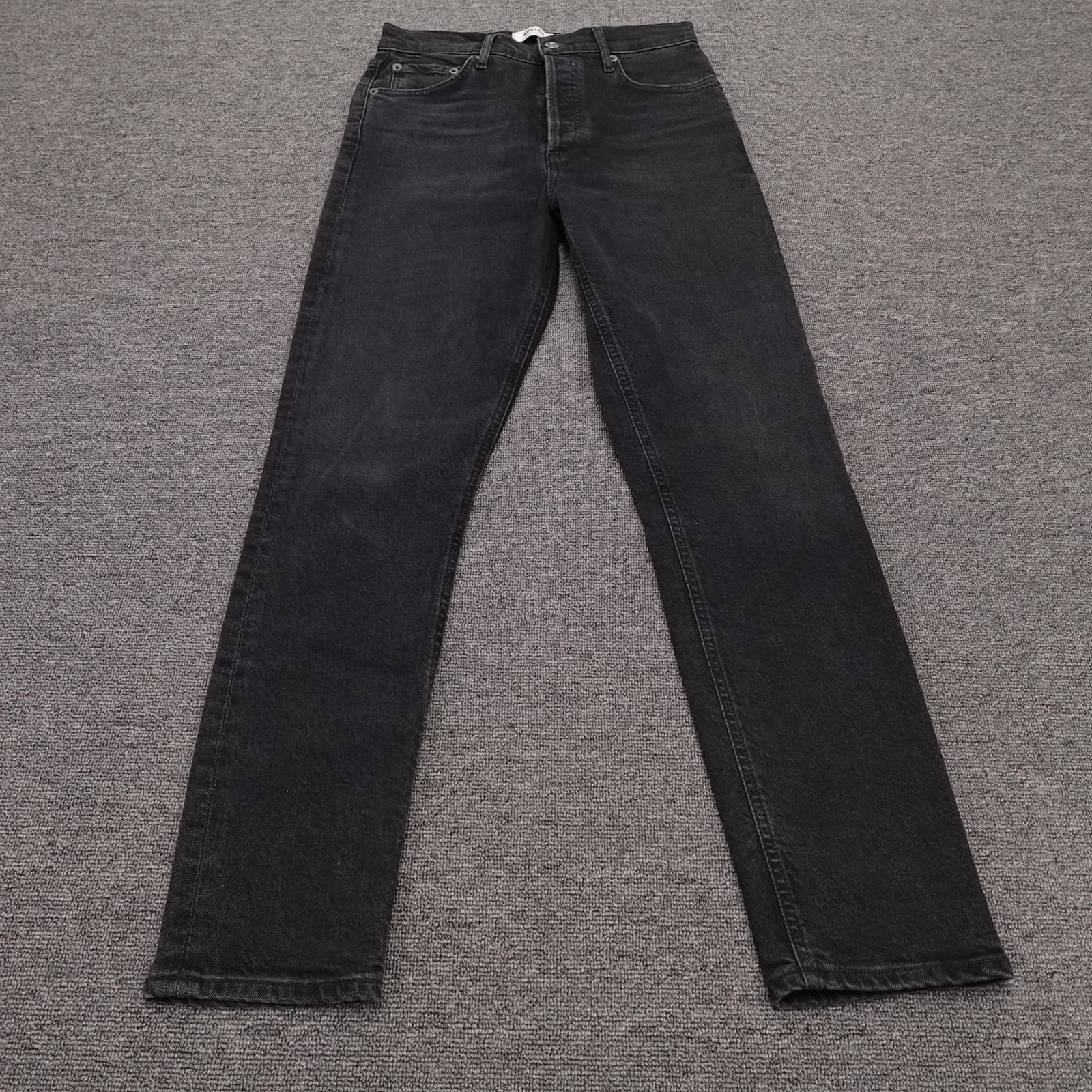 AGOLDE Nico Jeans Womens 27 Black Wash High Rise Slim Straight 27x28 Denim