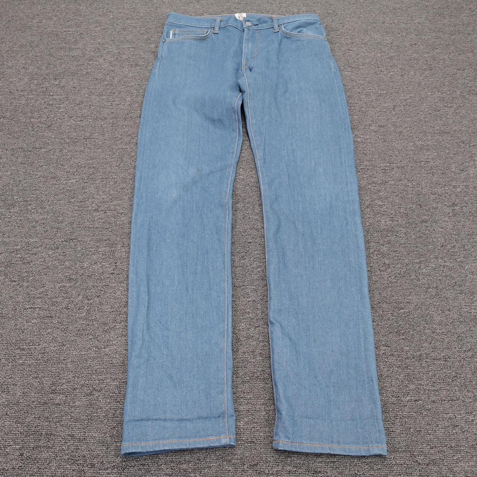 KATO' By Hiroshi Kato The Pen Slim Jeans Mens 31x32 Blue Raw Stretch Denim Pants
