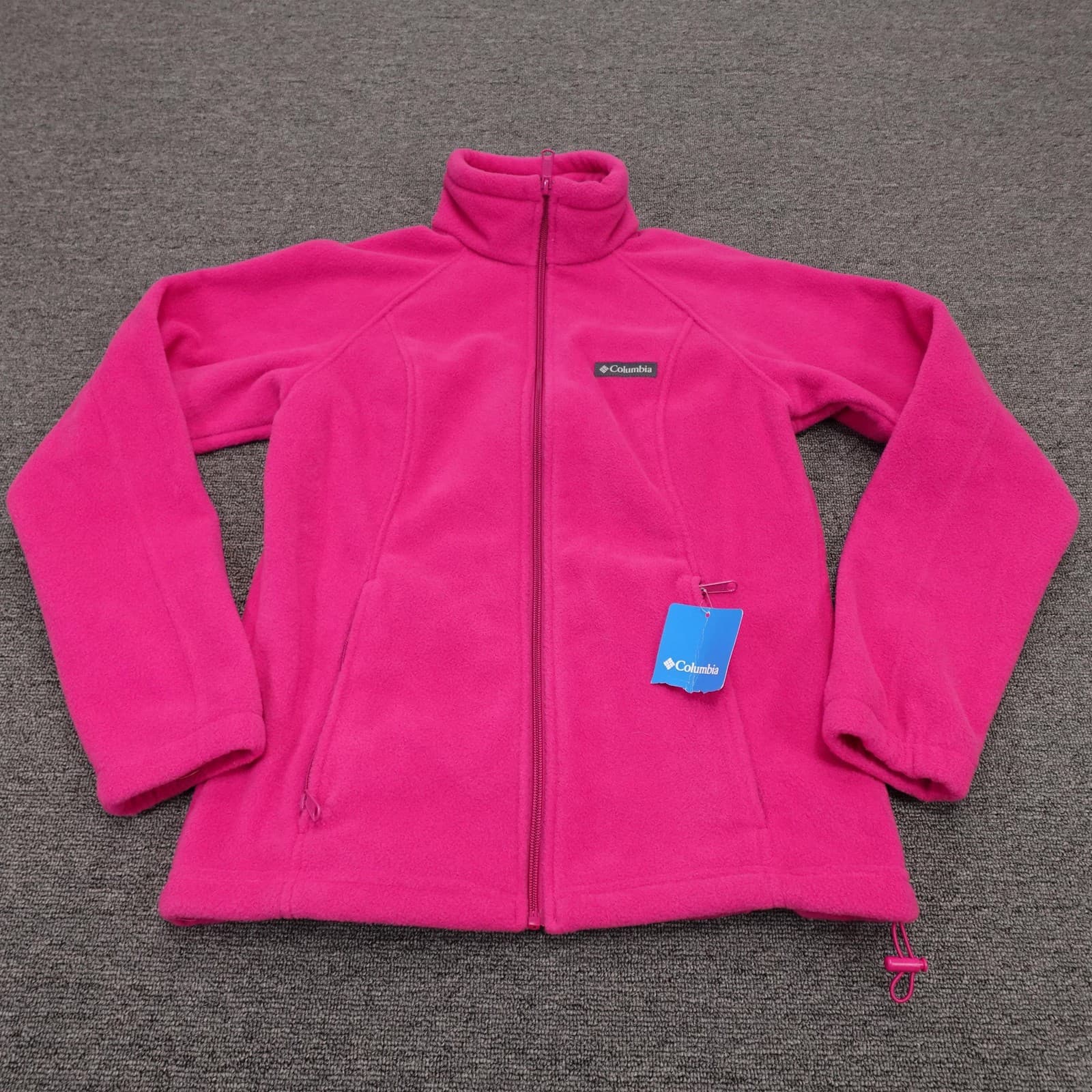 Columbia Benton Springs Jacket Womens Small Pink Fleece Full Zip Pockets Warm