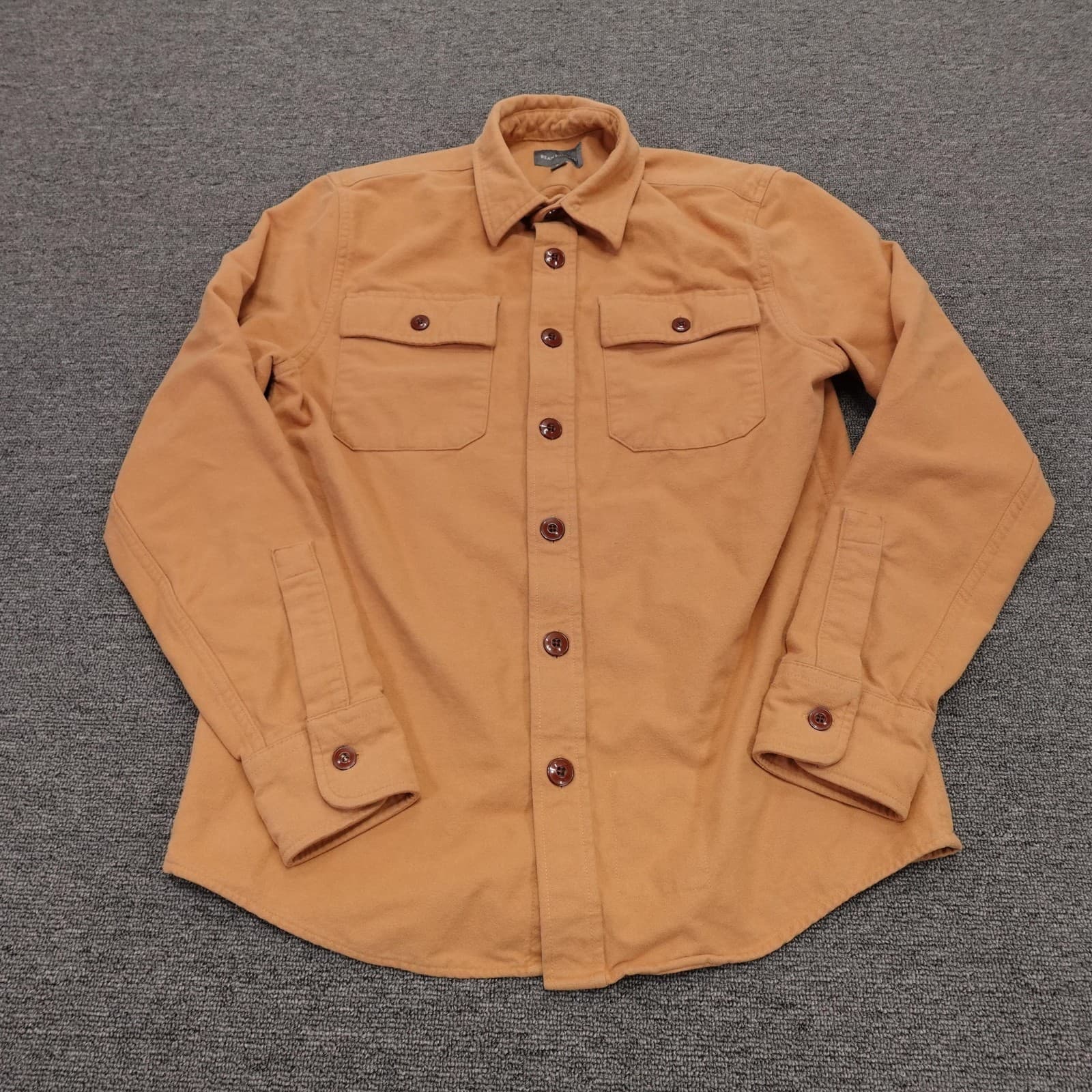 L.L.Bean Signature Shirt Mens Small Brown Flannel Long Sleeve Button Up Casual