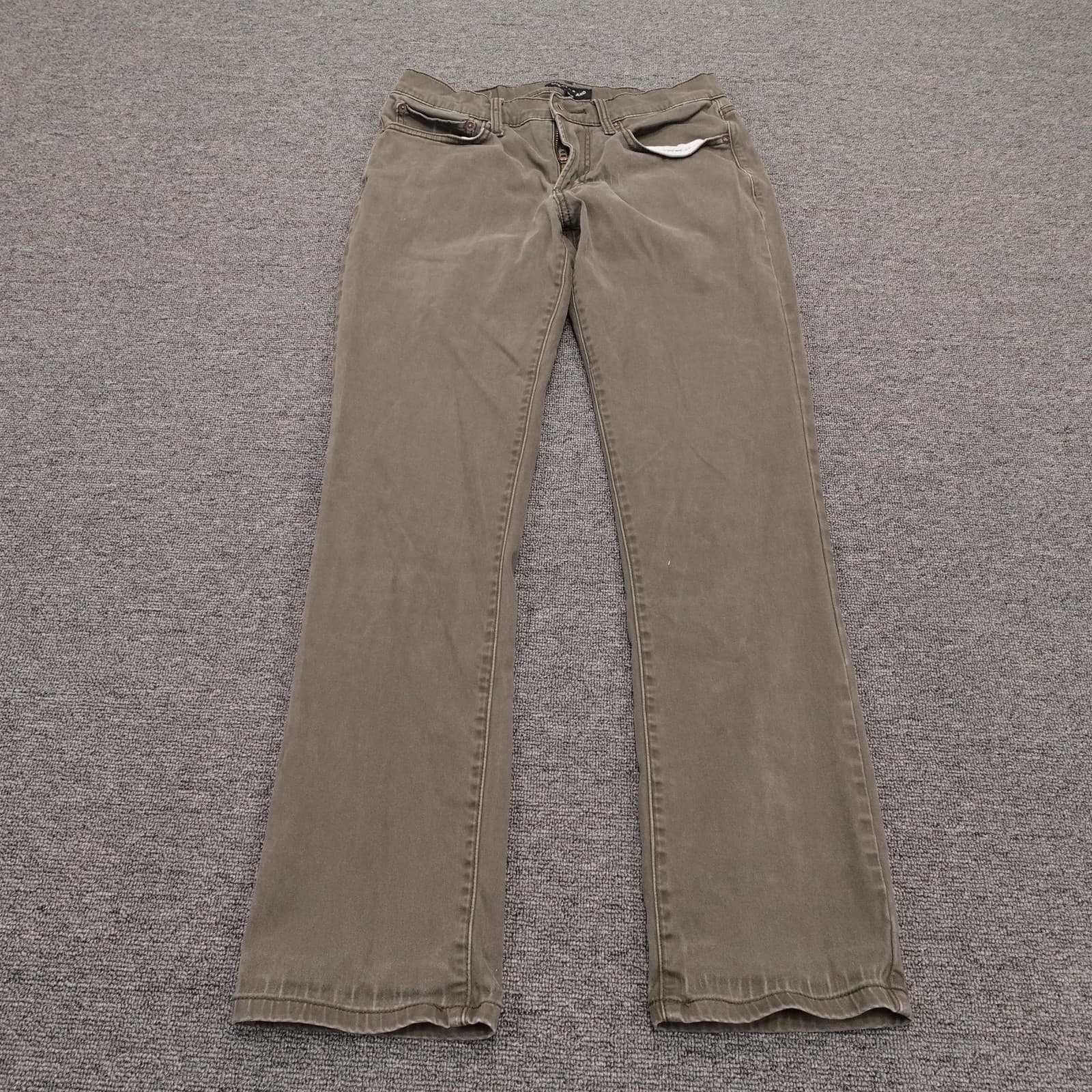 Lucky Brand 221 Slim Straight Jeans Mens 30x29 Brown Medium Wash Stretch Denim