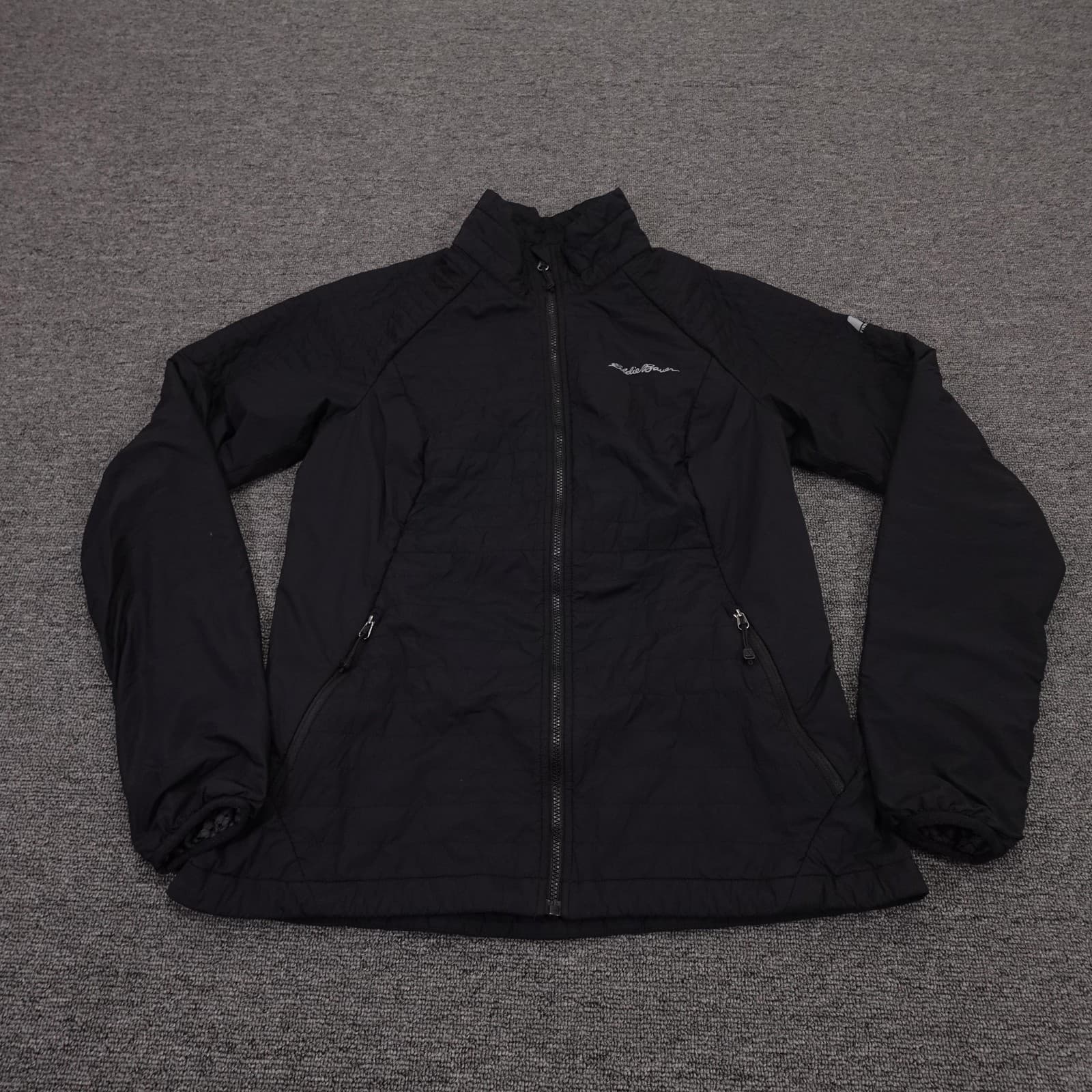 Eddie Bauer First Ascent Jacket Womens Small Black Insulated Full Zip Hiking