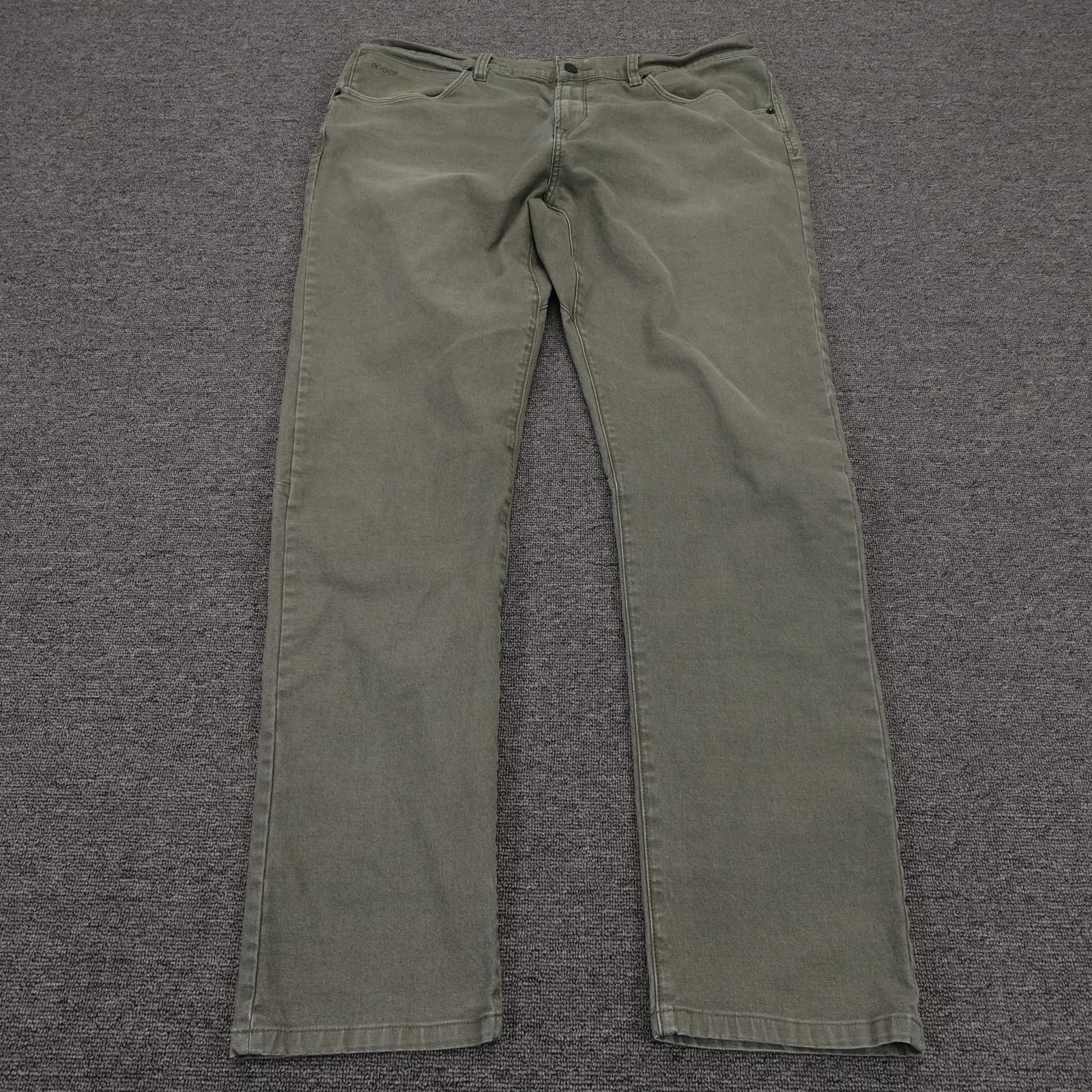 Proof Jeans Mens 36x32 Green Slim Stretch Canvas Casual Pants TruTemp 365