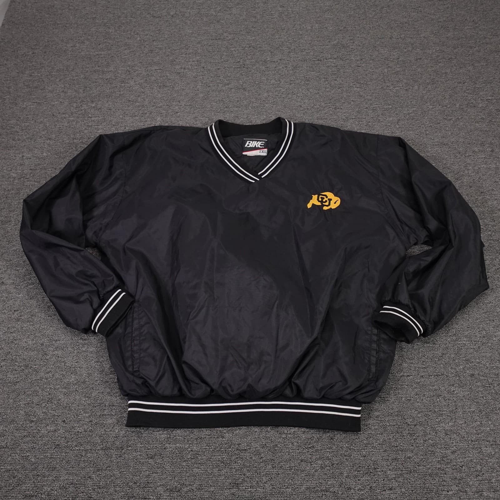 Vintage Colorado Buffaloes Jacket Mens 2XL Black NCAA Football BIKE Pullover