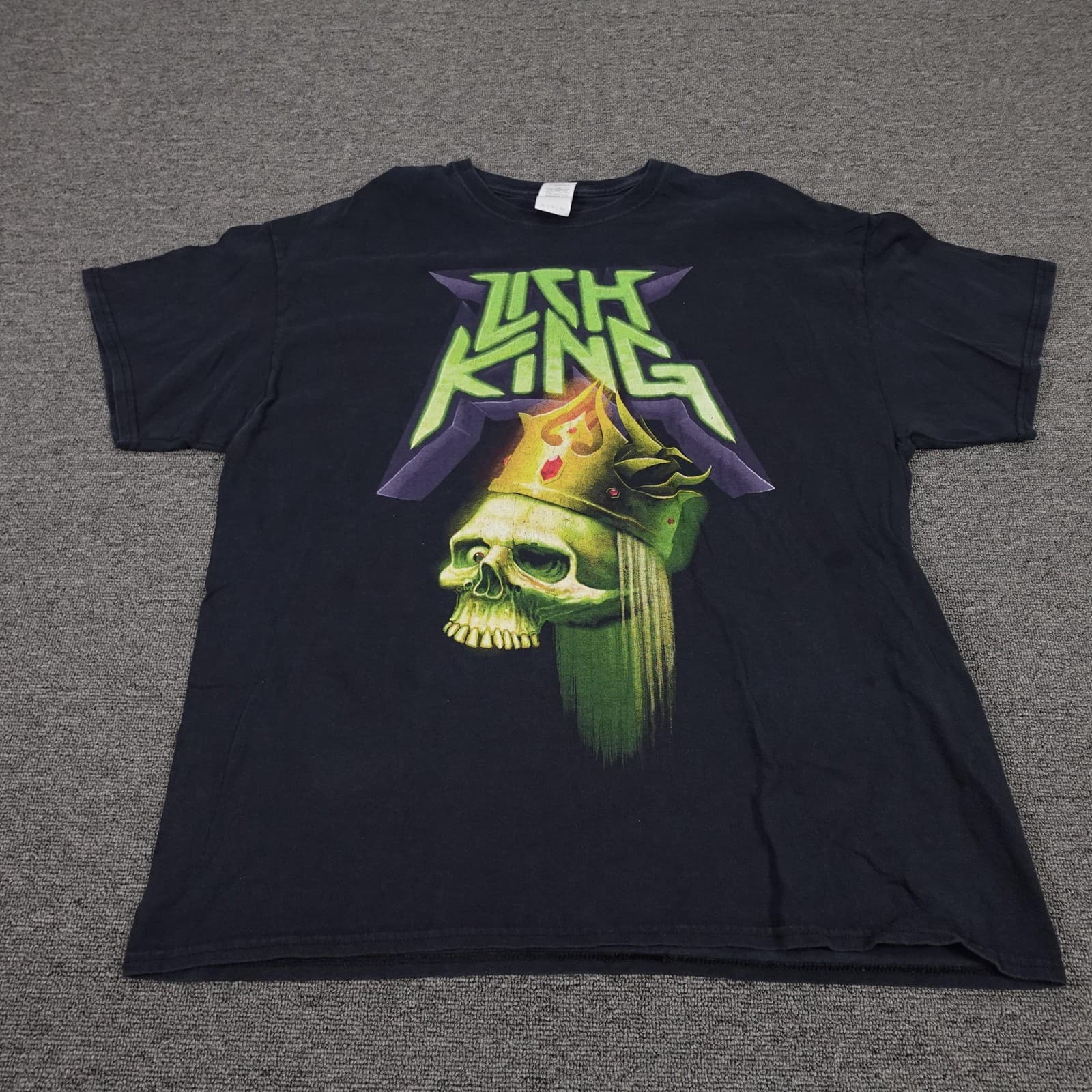 Vintage Lich King Shirt Mens XL Black Skull Metal Concert Graphic Tee Y2k