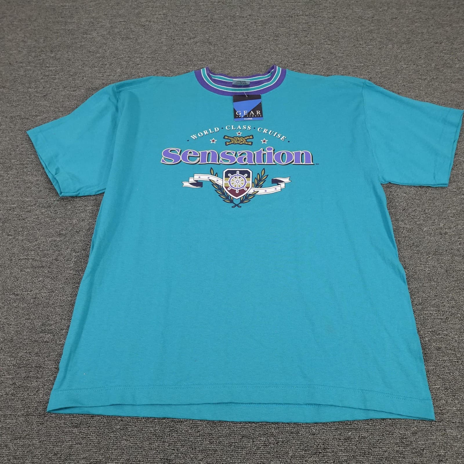Vintage Sensation Cruise Shirt XL Graphic Tee Single Stitch Streetwear USA 90s
