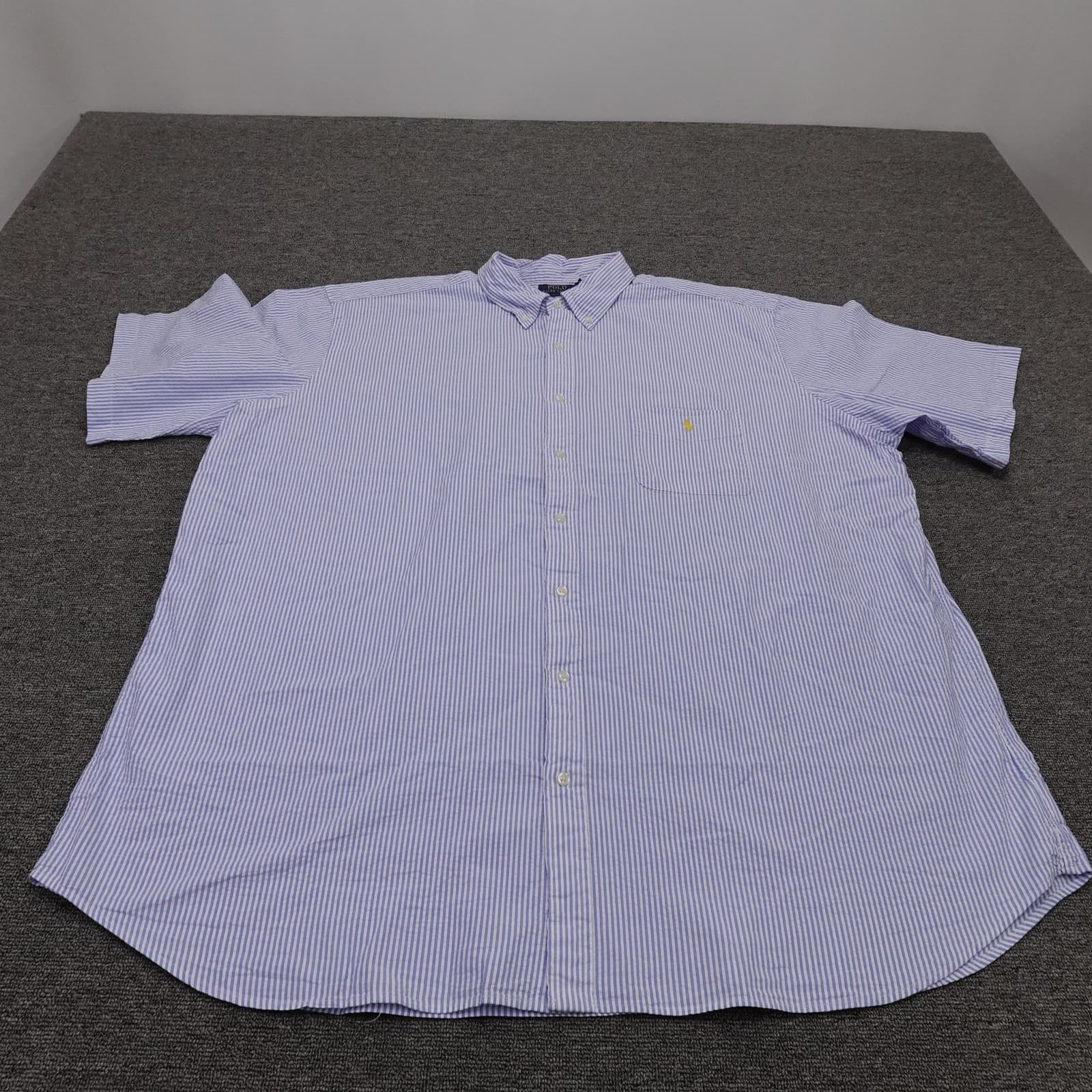 Polo Ralph Lauren Shirt Mens Big 3XLT Blue Stripe Short Sleeve Button Up Casual