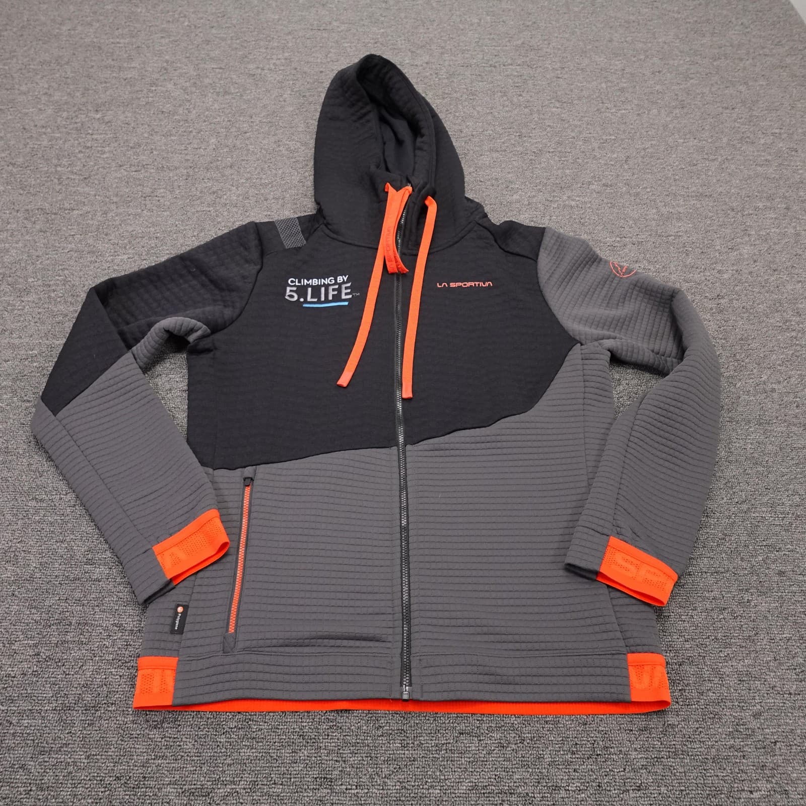 La Sportiva Hoodie Womens Medium Gray Full Zip Method Hoody Climbing Fleece