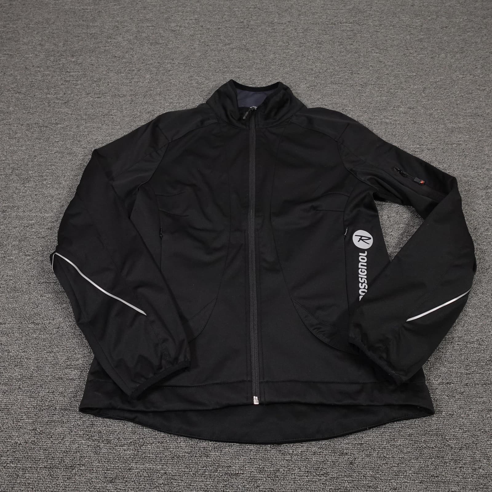 Rossignol Jacket Womens 10 Black Softshell Full Zip Cycling Ski Windbreaker