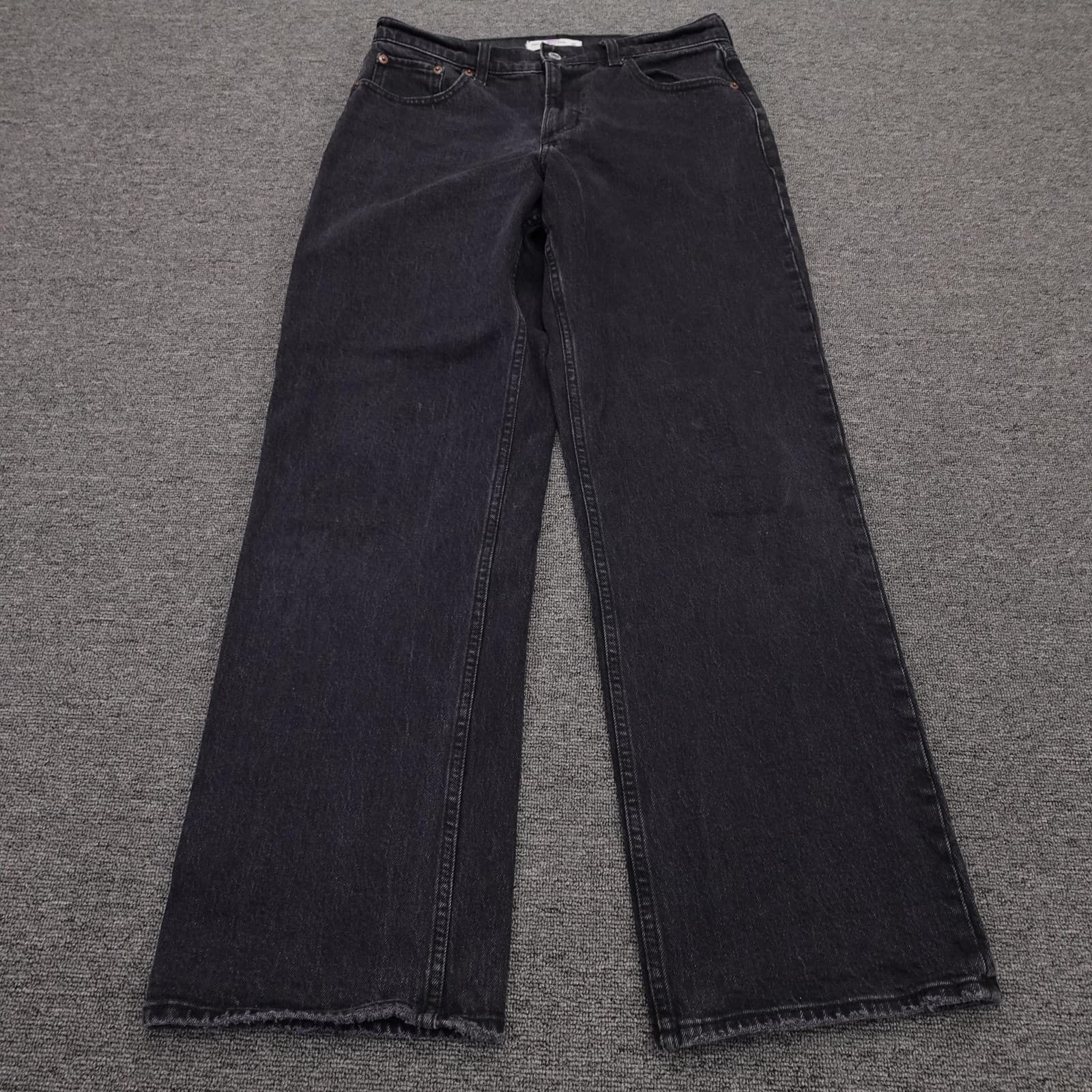 Abercrombie & Fitch The Baggy Jeans Womens 4R 27 Black Low Rise Wide Leg 27x30