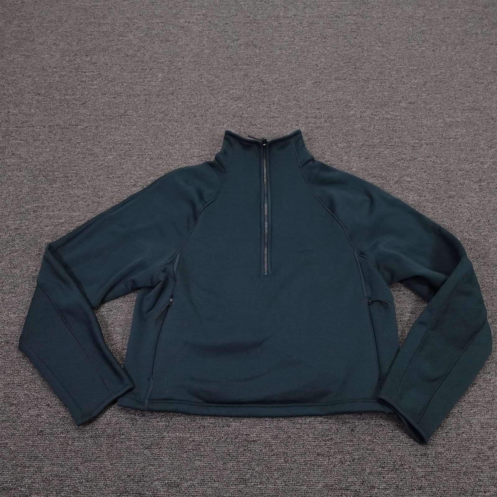 Athleta Sweatshirt Womens XXS Green Fleece 1/4 Zip Mock Neck Pullover Athletic