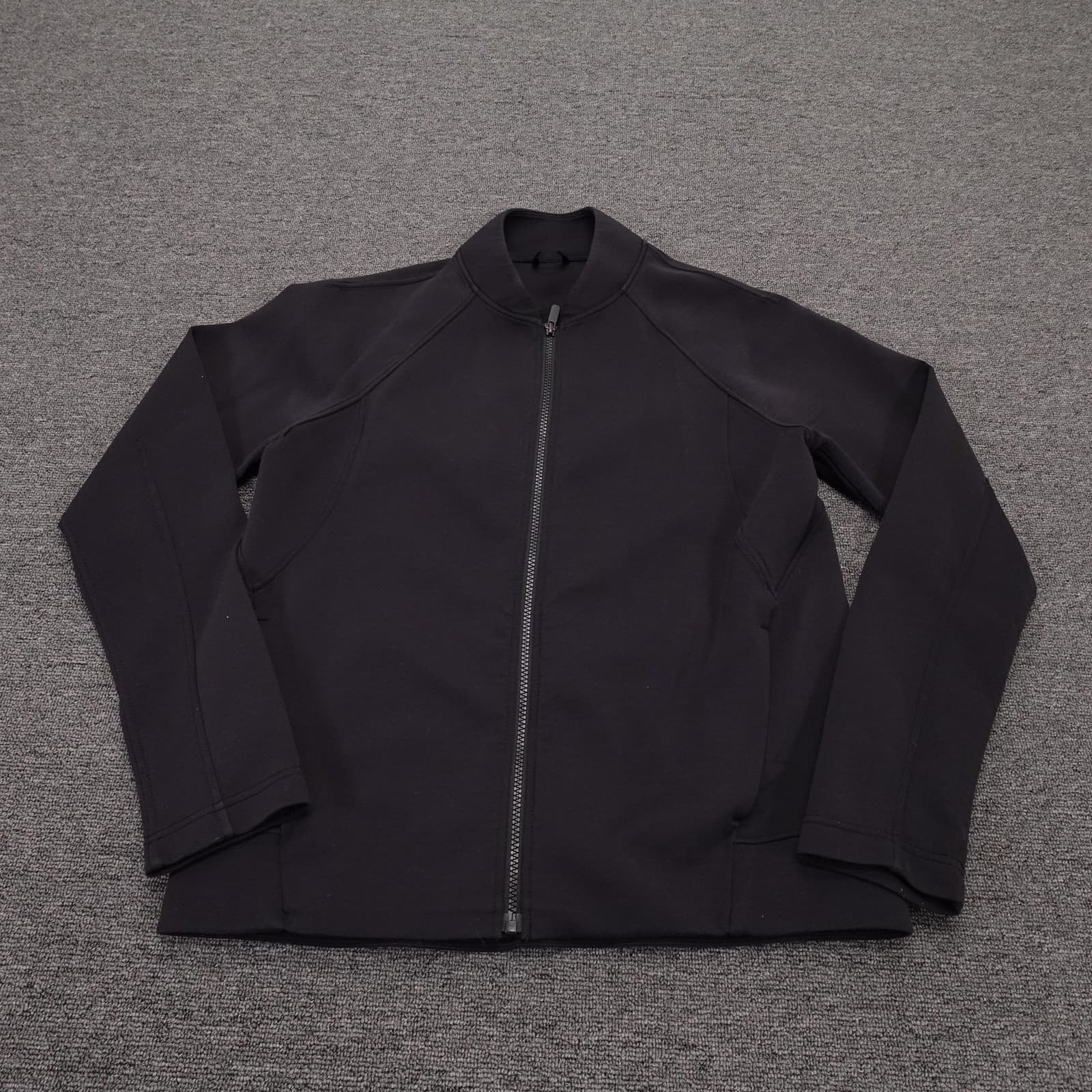 Lululemon Going Places Jacket Womens 8 Black Heavyweight Knit Full Zip Travel