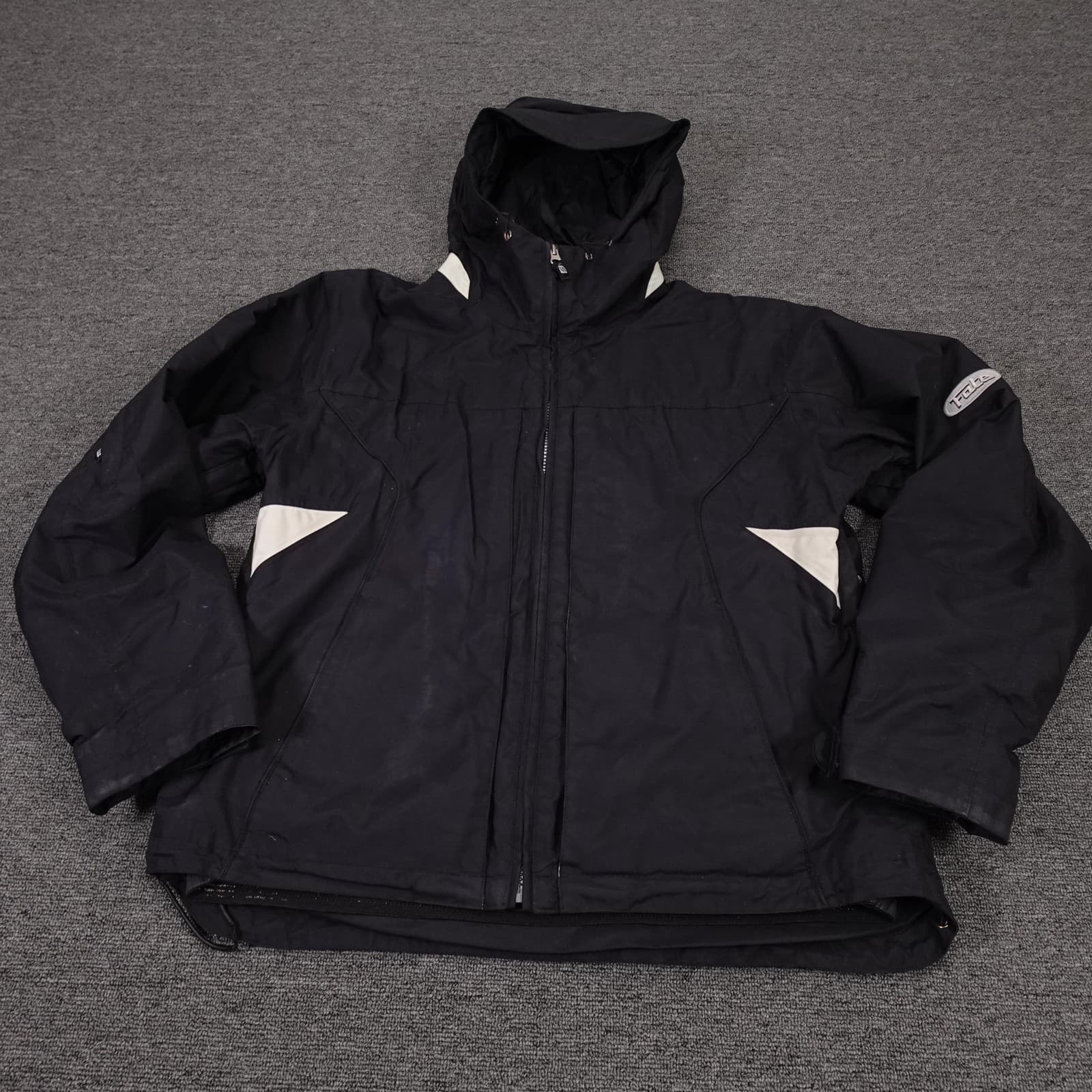Idle Fate Jacket Mens Medium Black Hooded Ski Parka Waterproof Breathable Nylon