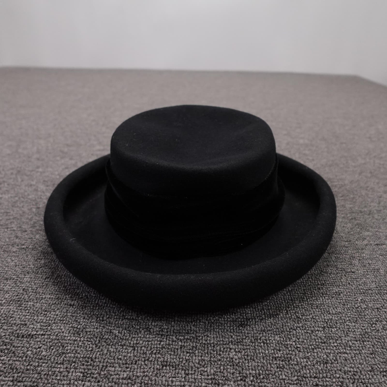 The Limited Hat Pork Pie Fitted Womens One Size Black Wool Felt Formal USA