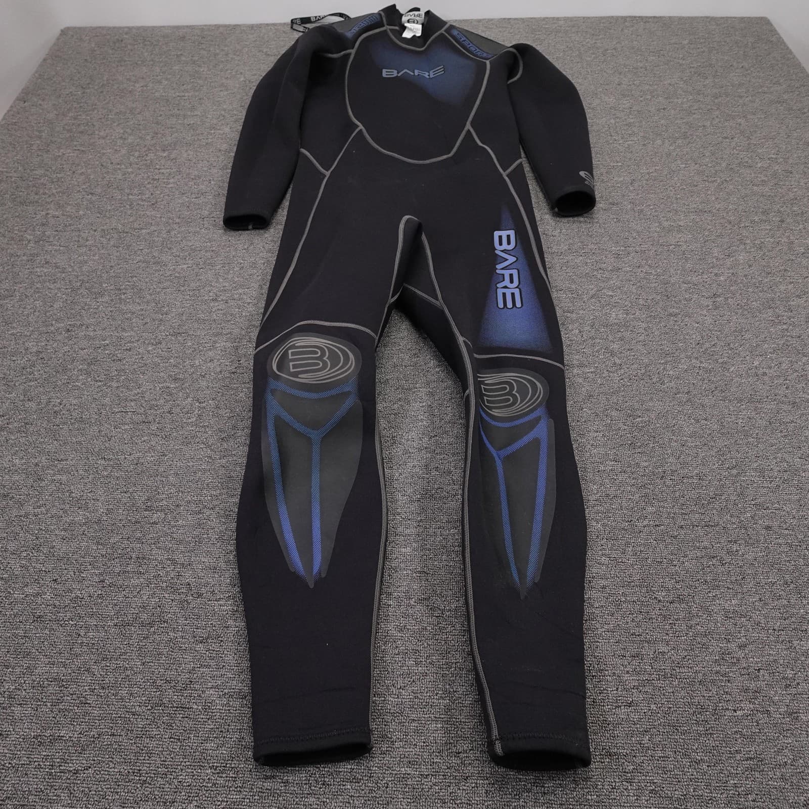 Bare 3/2mm Sport Wetsuit Mens Medium Black Blue Full Neoprene Surf Scuba Dive