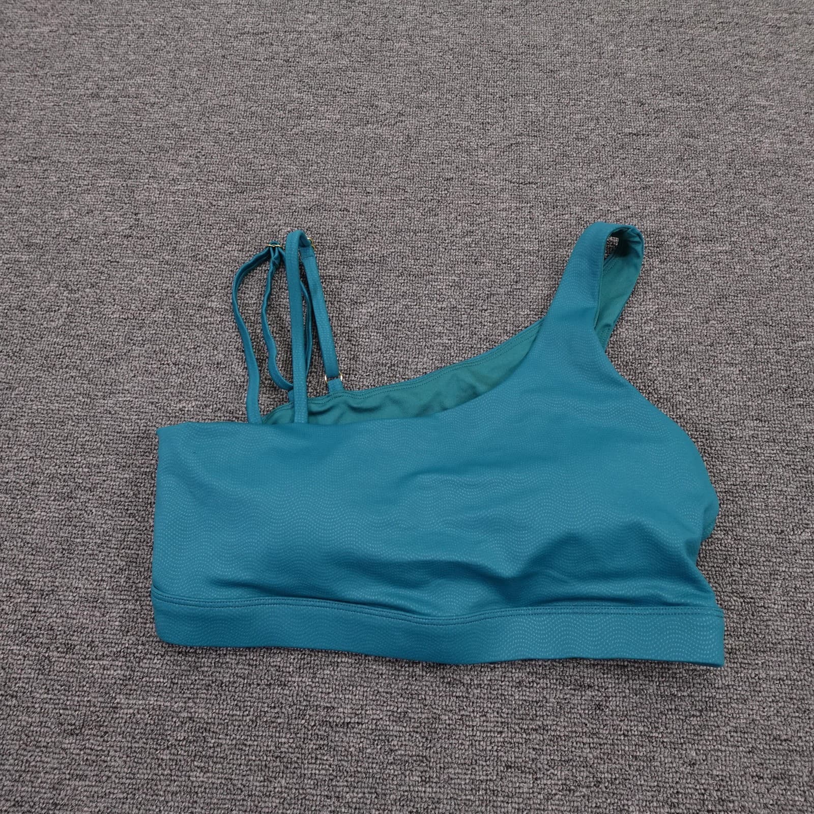 Sports Bra Womens Medium Blue One Shoulder Strappy Crescent Moon Yoga Athletic