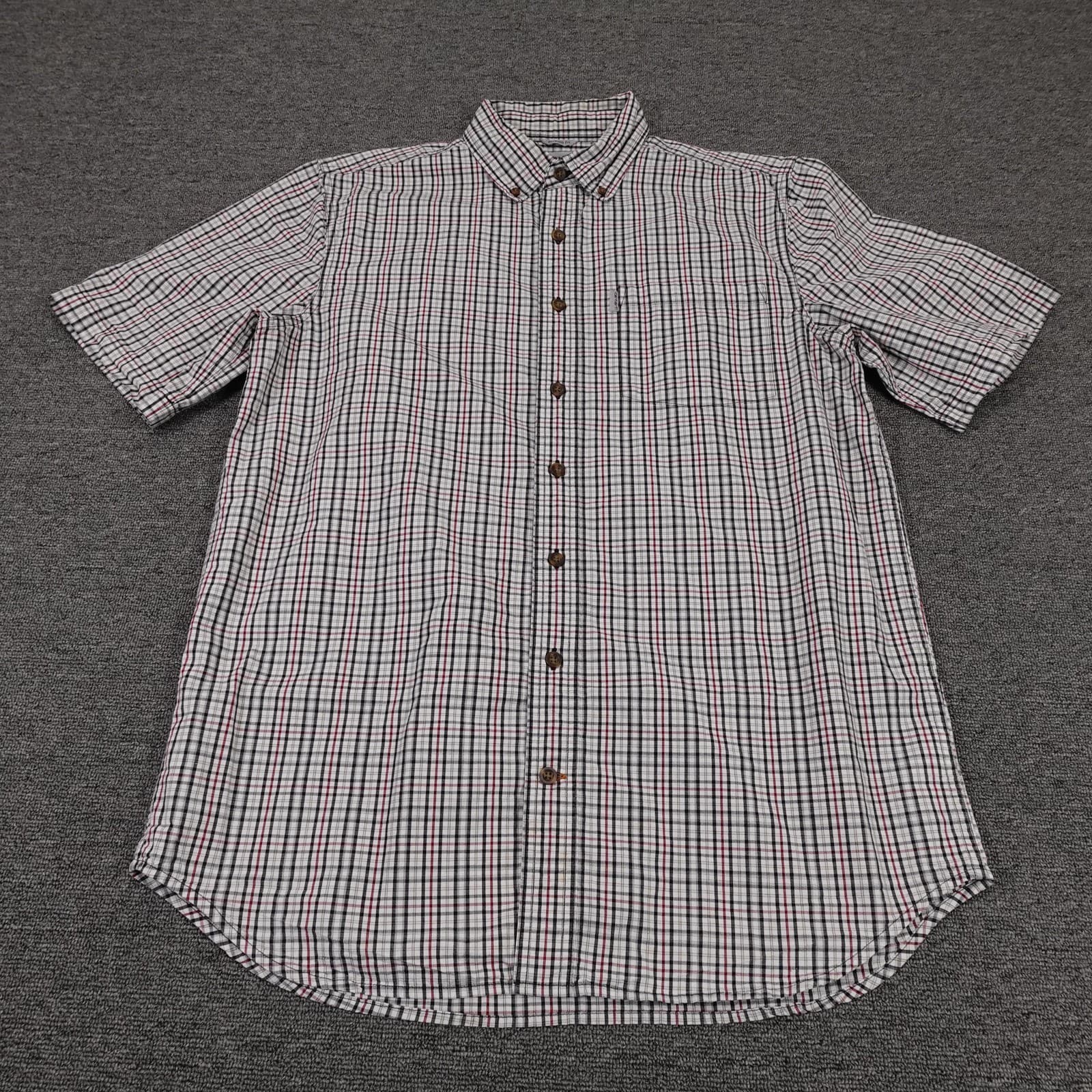 Carhartt Shirt Mens LT White Plaid Relaxed Fit Hiking Outdoor Workwear