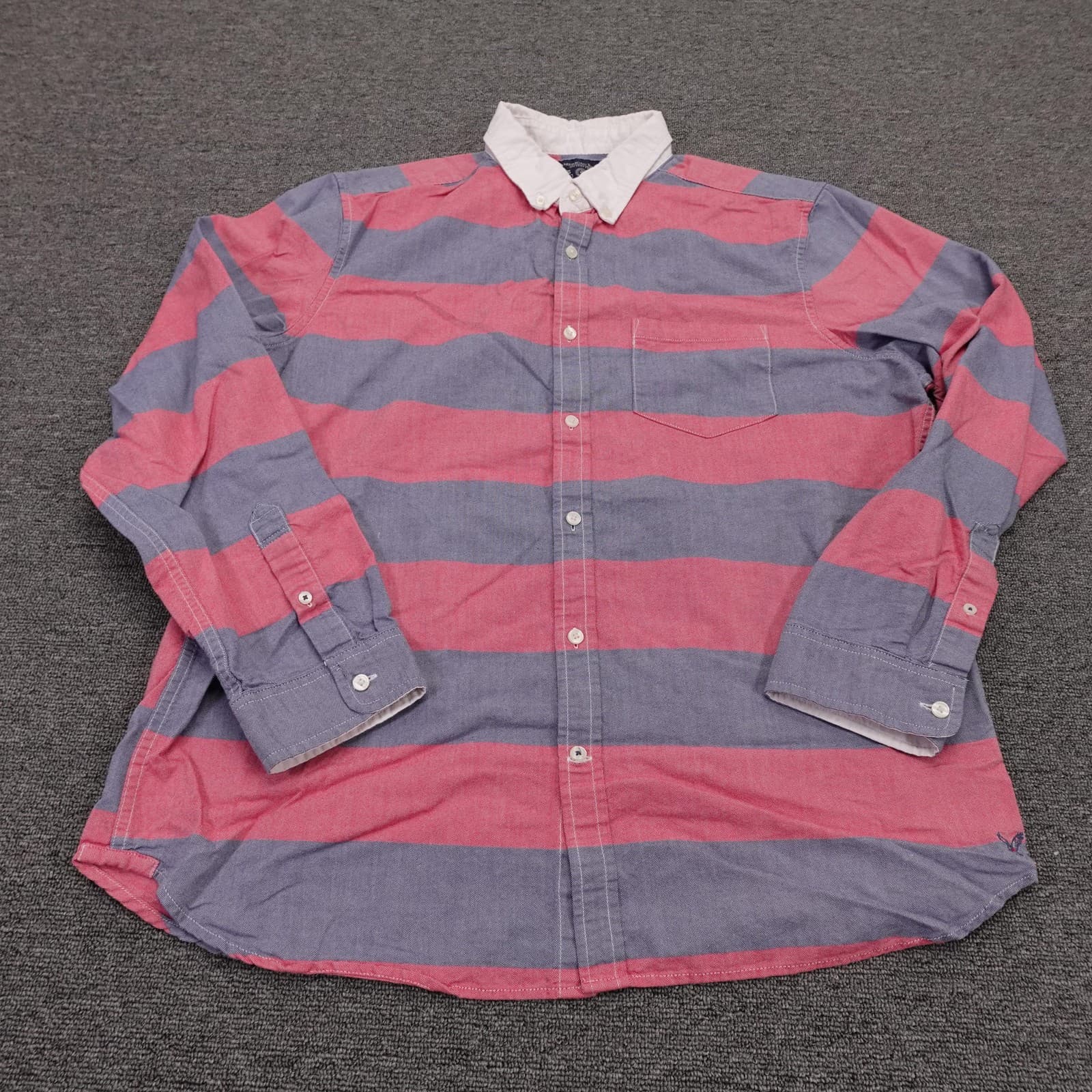 American Eagle Outfitters Shirt Mens XL Multicolor Stripe Long Sleeve Button Up