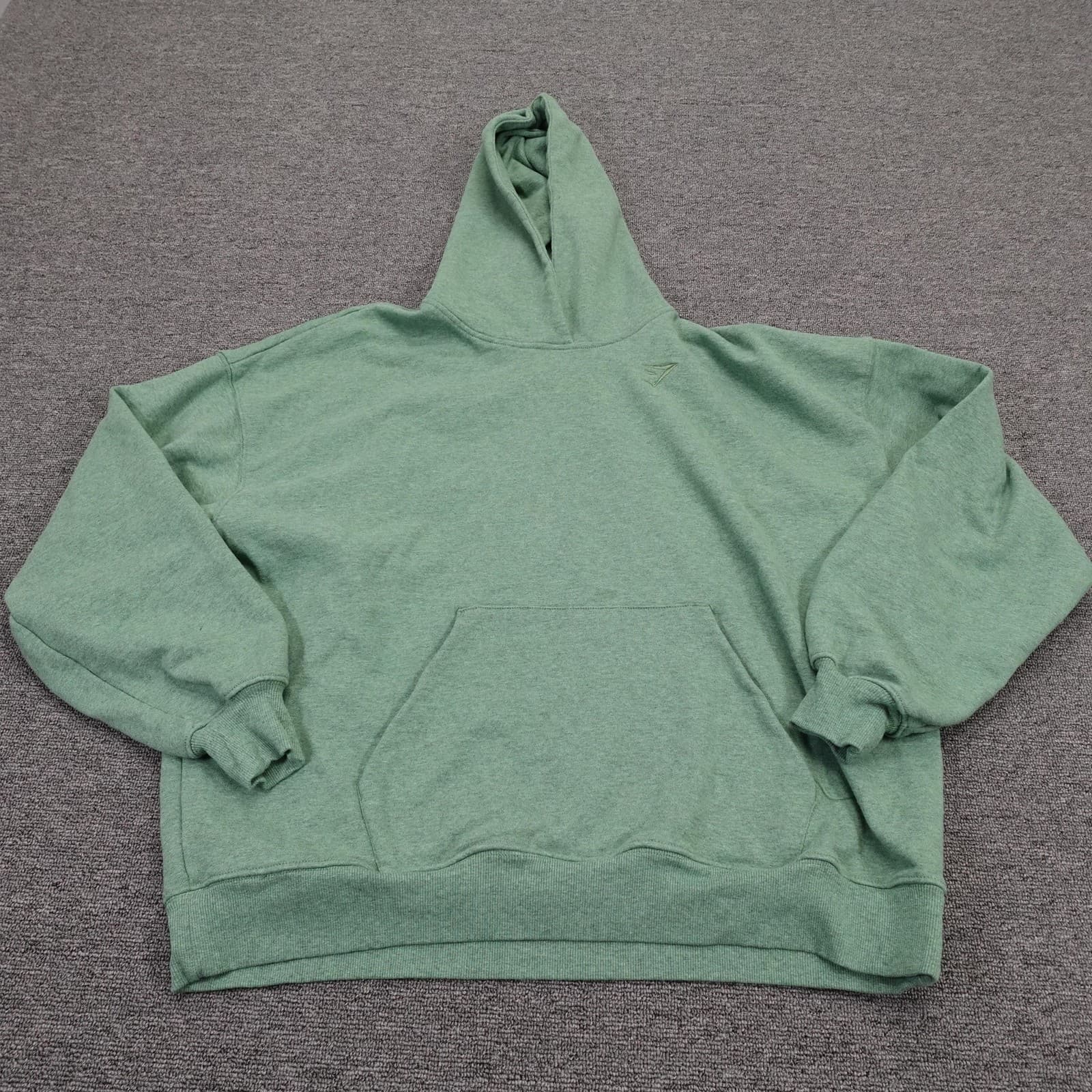Gymshark Hoodie Mens Medium Green Rest Day Sweats Heavyweight Fleece Pullover