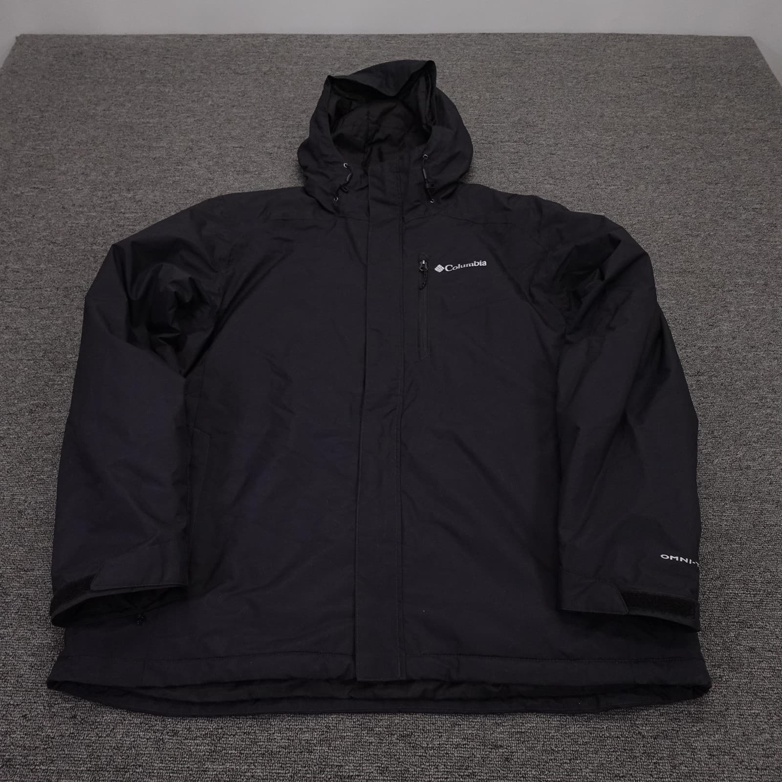 Columbia Tipton Peak Jacket XL Black Omni-Tech Hooded Parka Waterproof