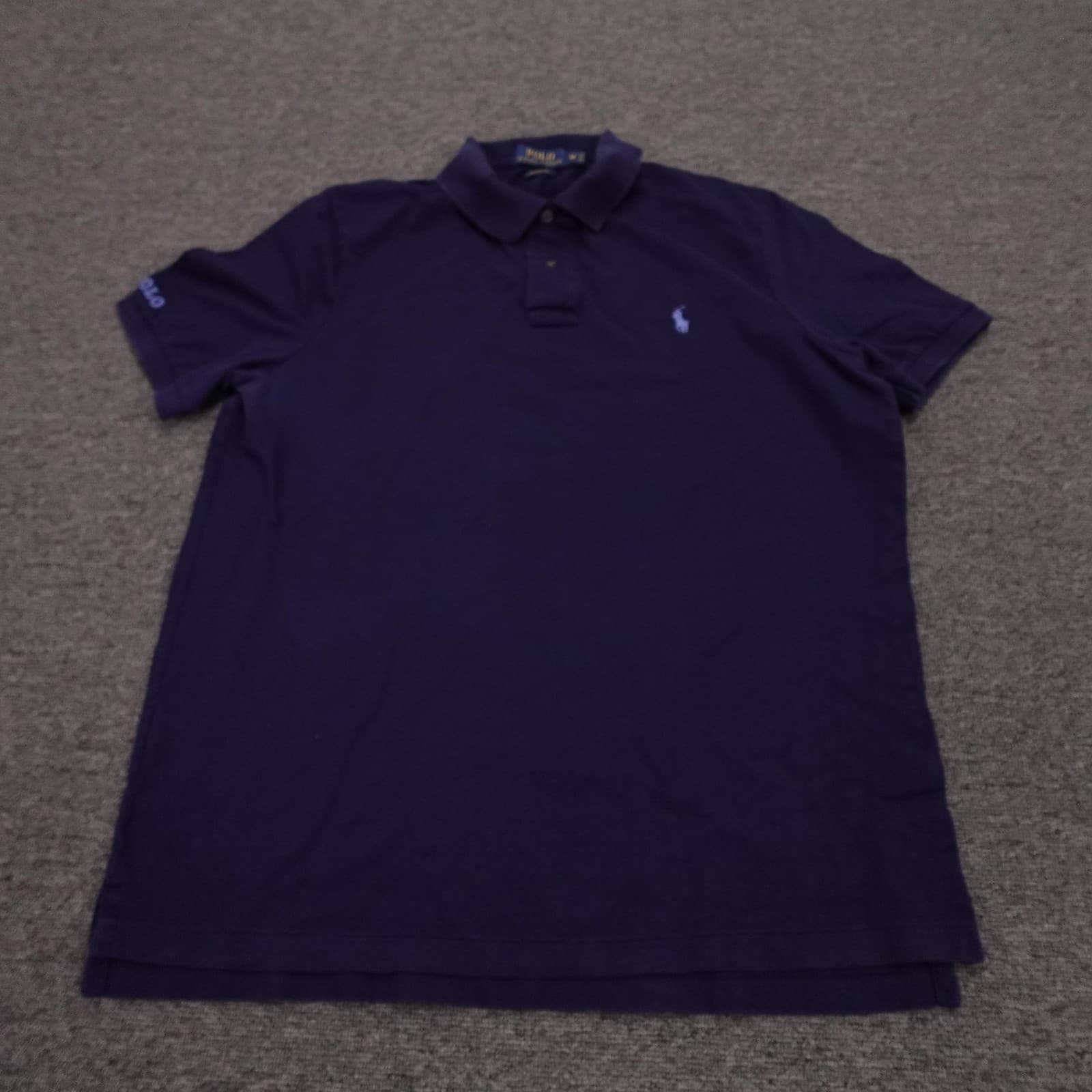Polo Ralph Lauren Polo Shirt Mens Medium Blue Cotton Pique Classic Fit Pony