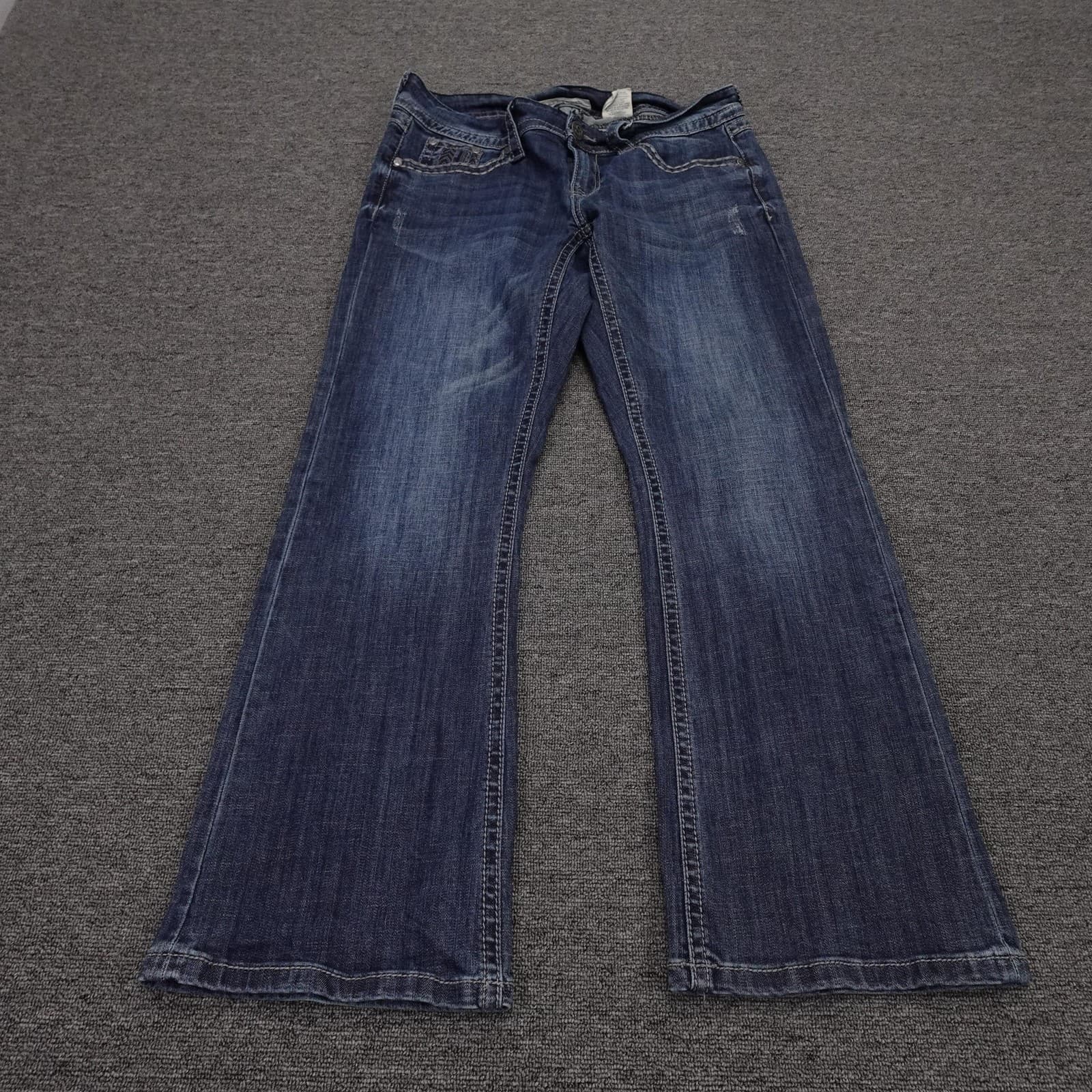 Stetson Classic Bootcut Jeans Womens 14 Short Blue Medium Wash Mid Rise 32x30